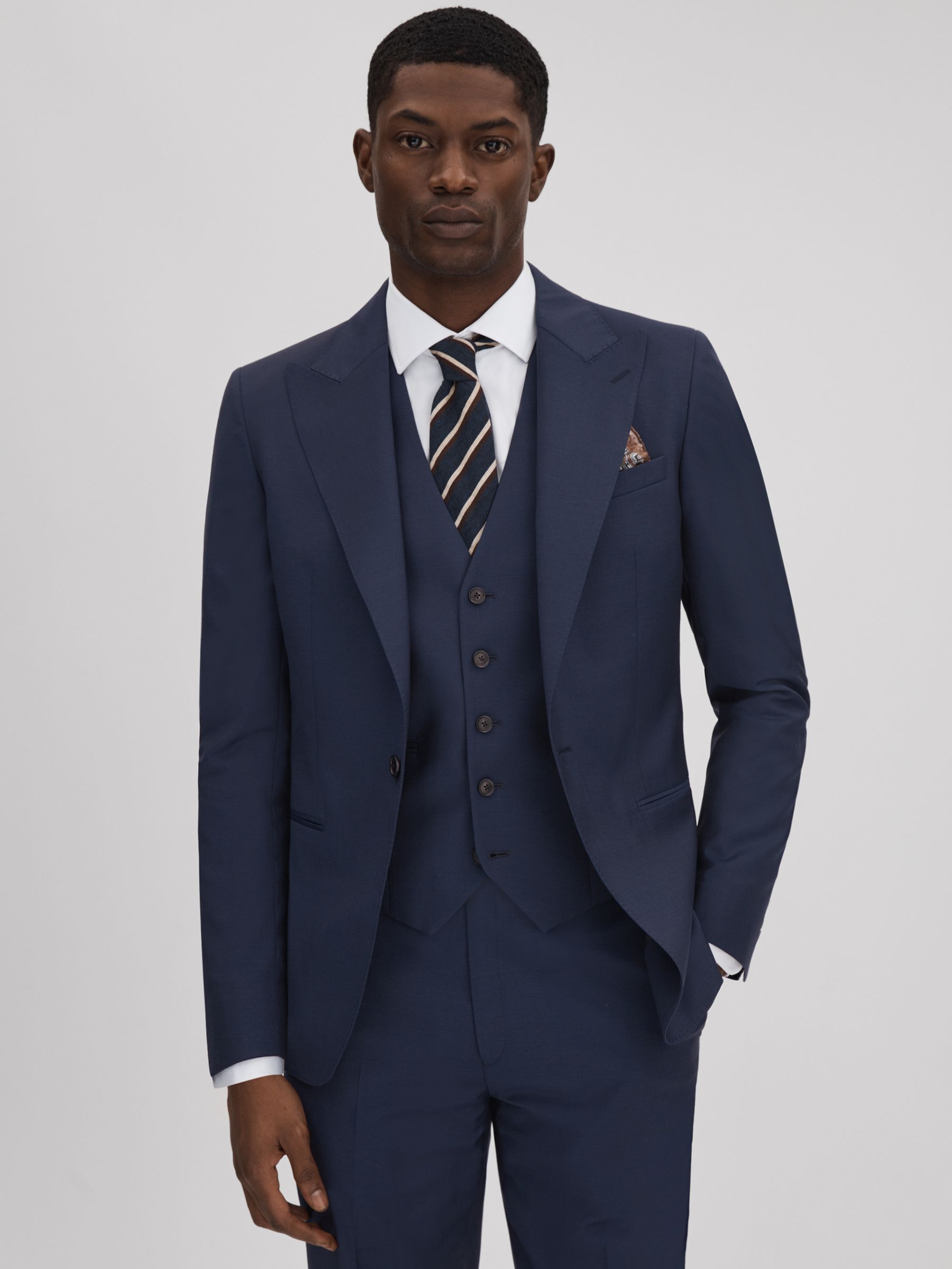 Destiny Navy Wool Single Breasted Regular Fit Blazer