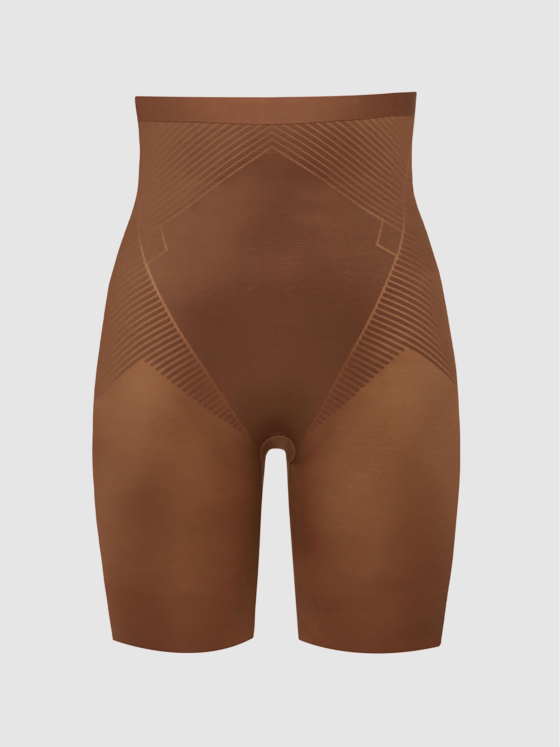 Spanx Shapewear Firming High-Waisted Mid-Thigh Shorts in Chestnut Brown