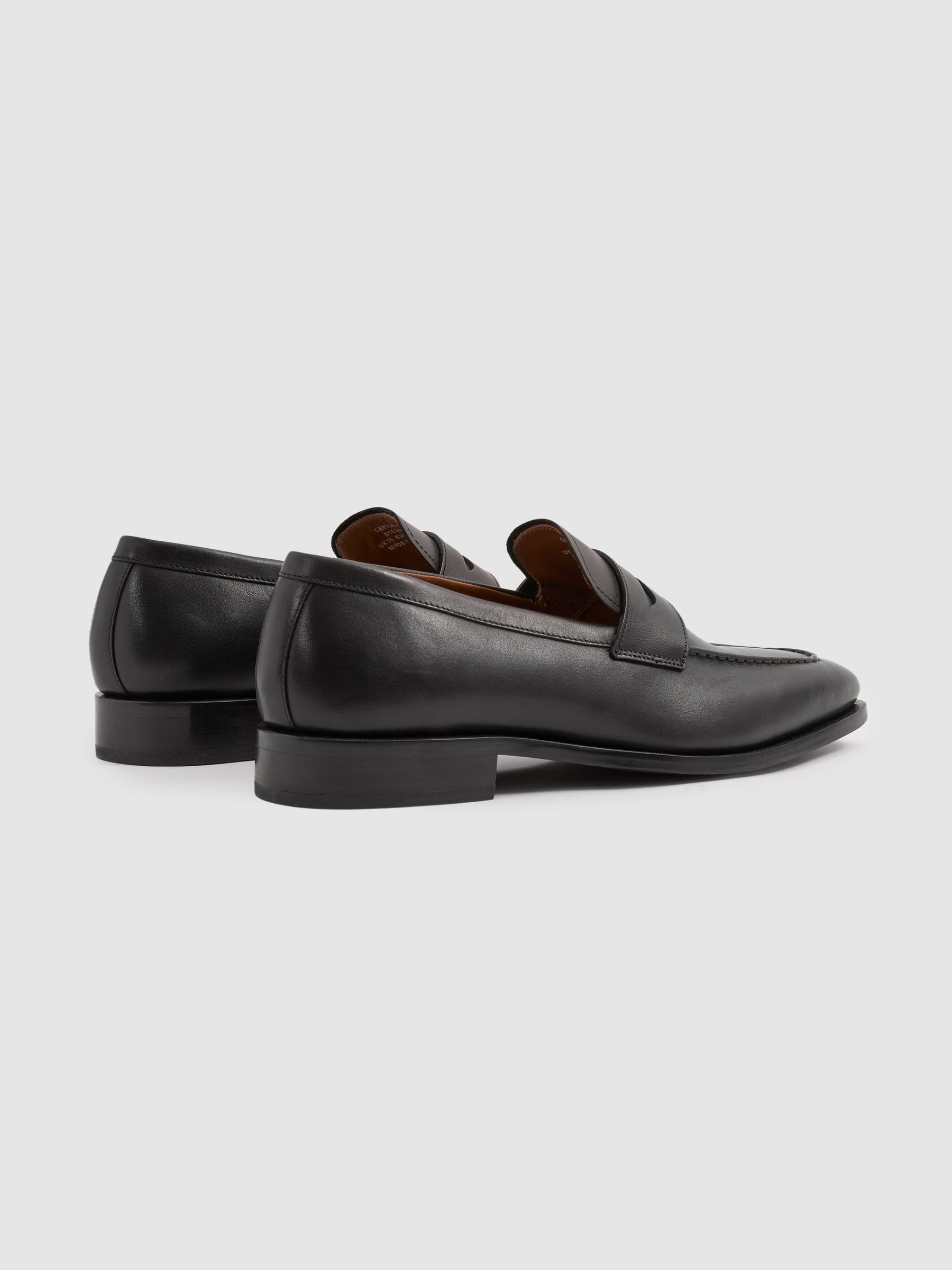 Leather Saddle Loafers in Black
