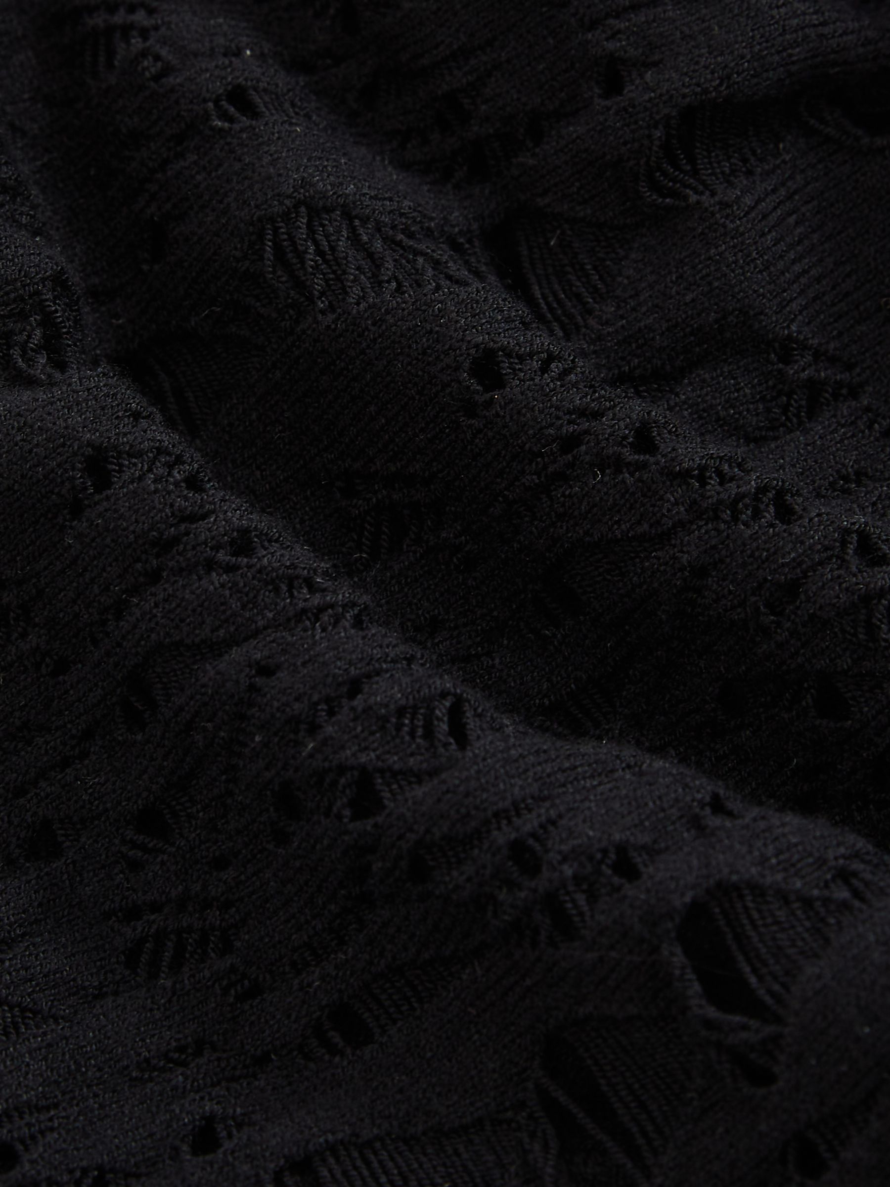 Atelier Lace-Knit High-Neck Bodysuit in Black