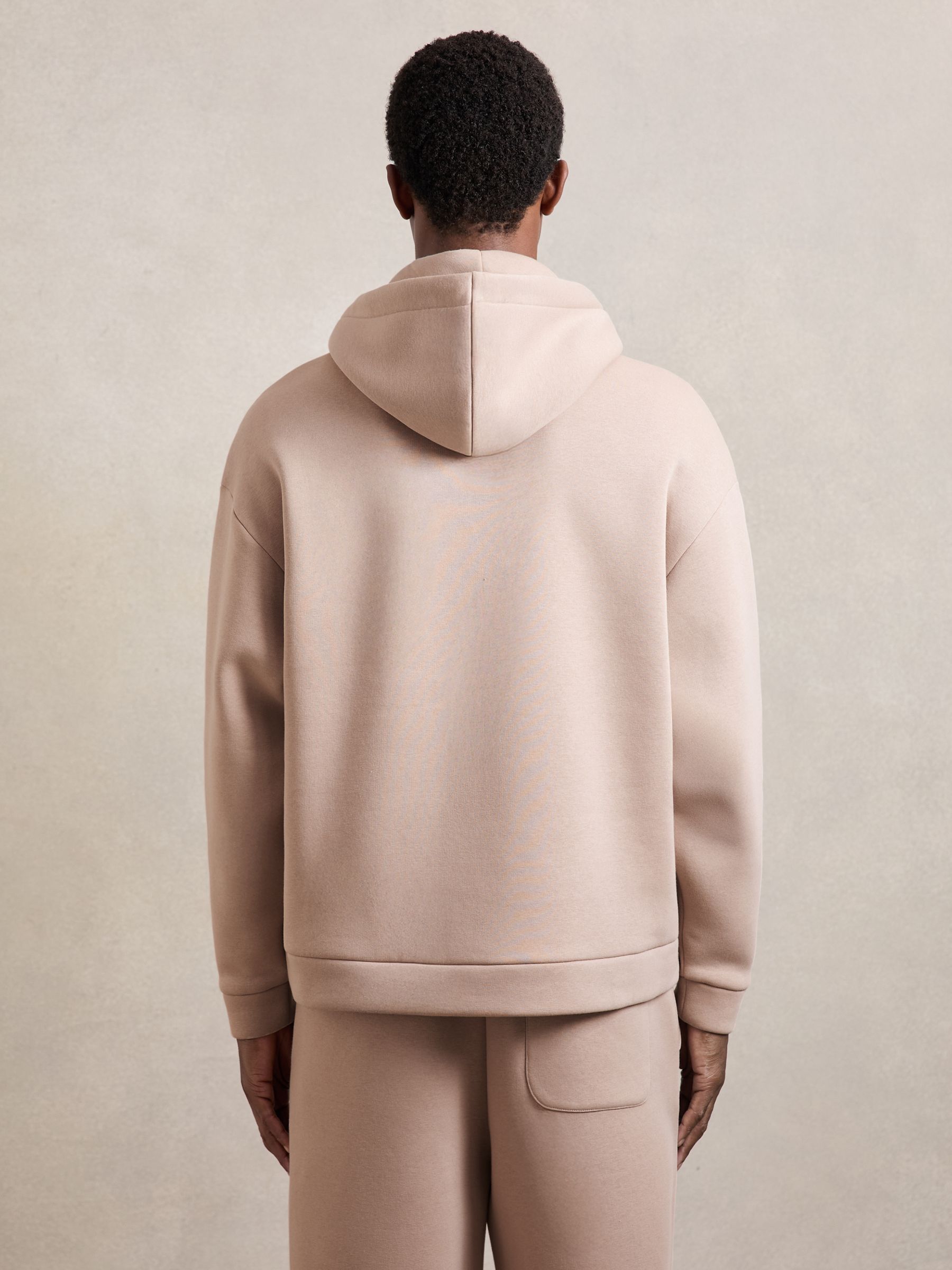 Cotton-Blend Fleece Hoodie in Pink