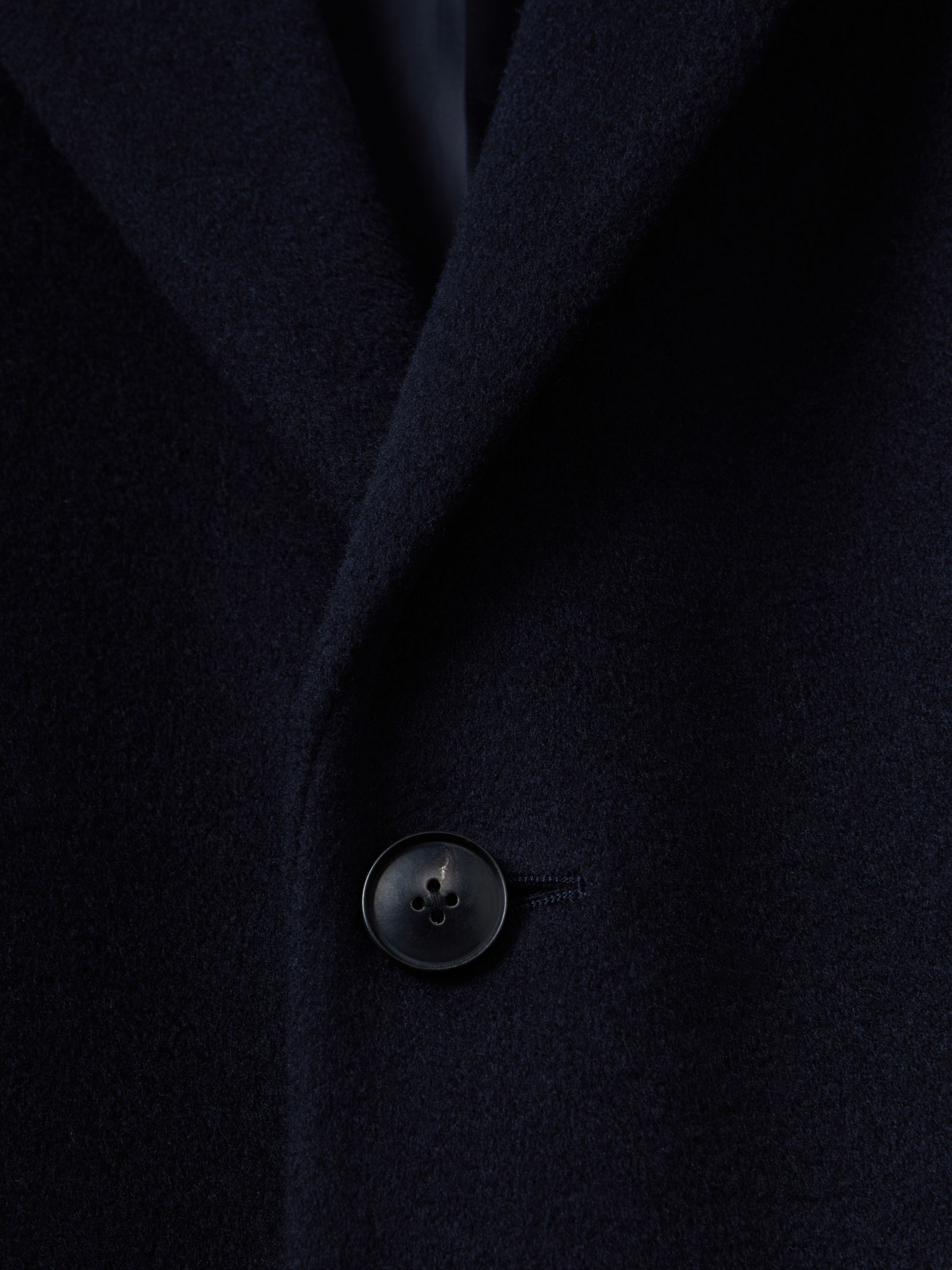 Wool-Blend Single-Breasted Overcoat in Navy