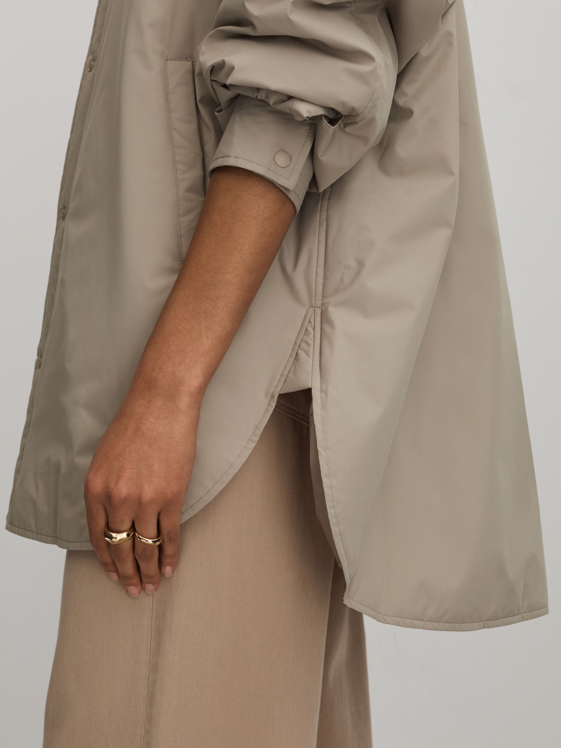 Scandinavian Edition Padded Shirt Jacket in Khaki