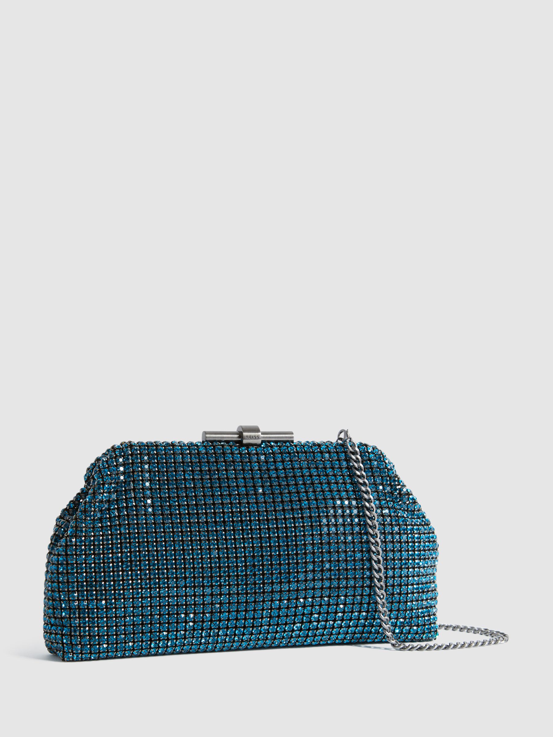 Embellished Clutch Bag in Teal