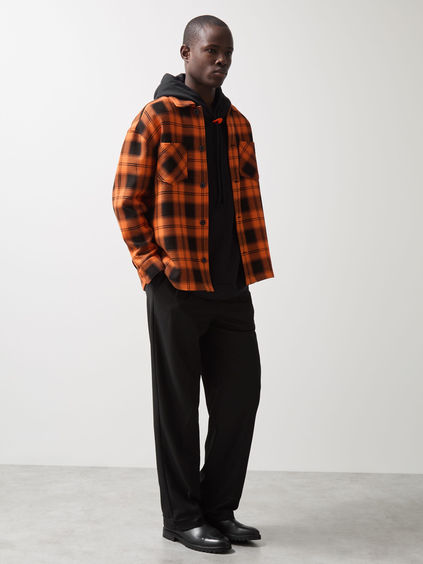 McLaren F1 Team Check Logo Overshirt in Papaya Orange/Black