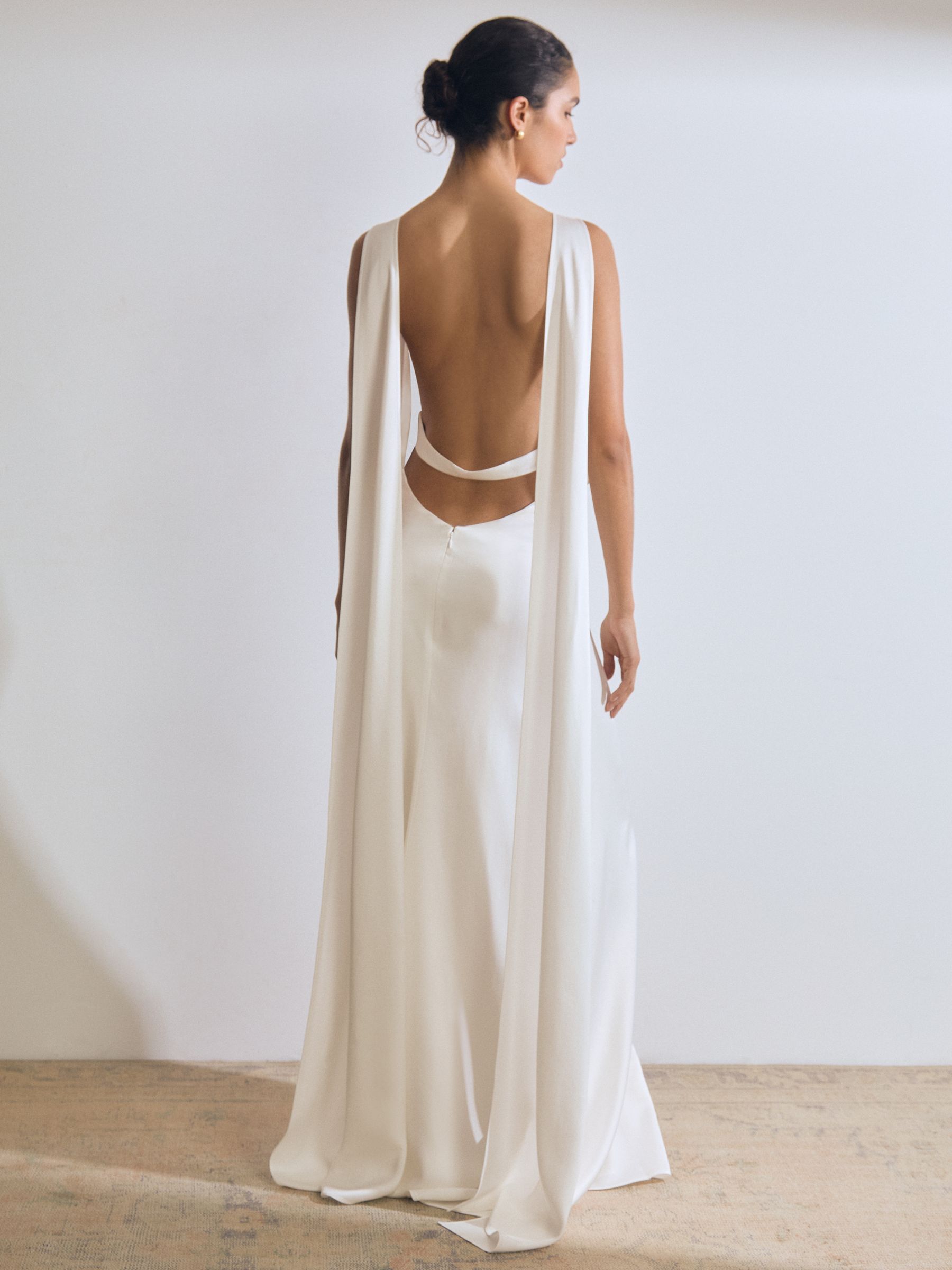 Atelier Duchess Satin Maxi Dress in White