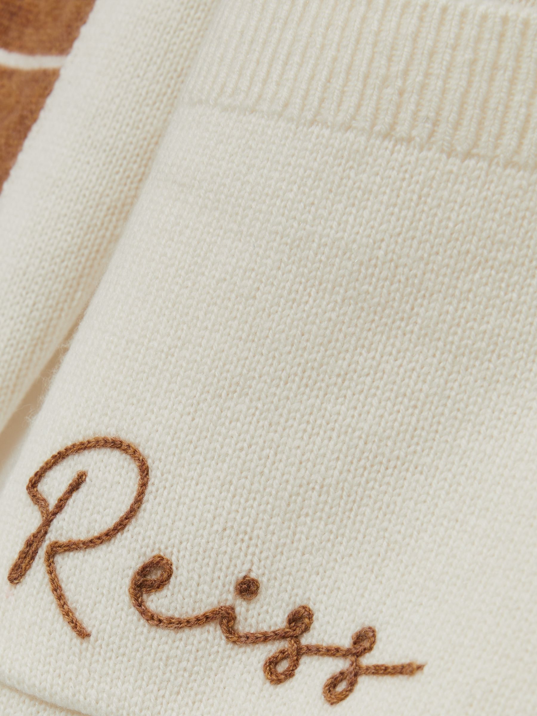 McLaren F1 Team Varsity Cardigan Wool-Cashmere in Off White/Camel