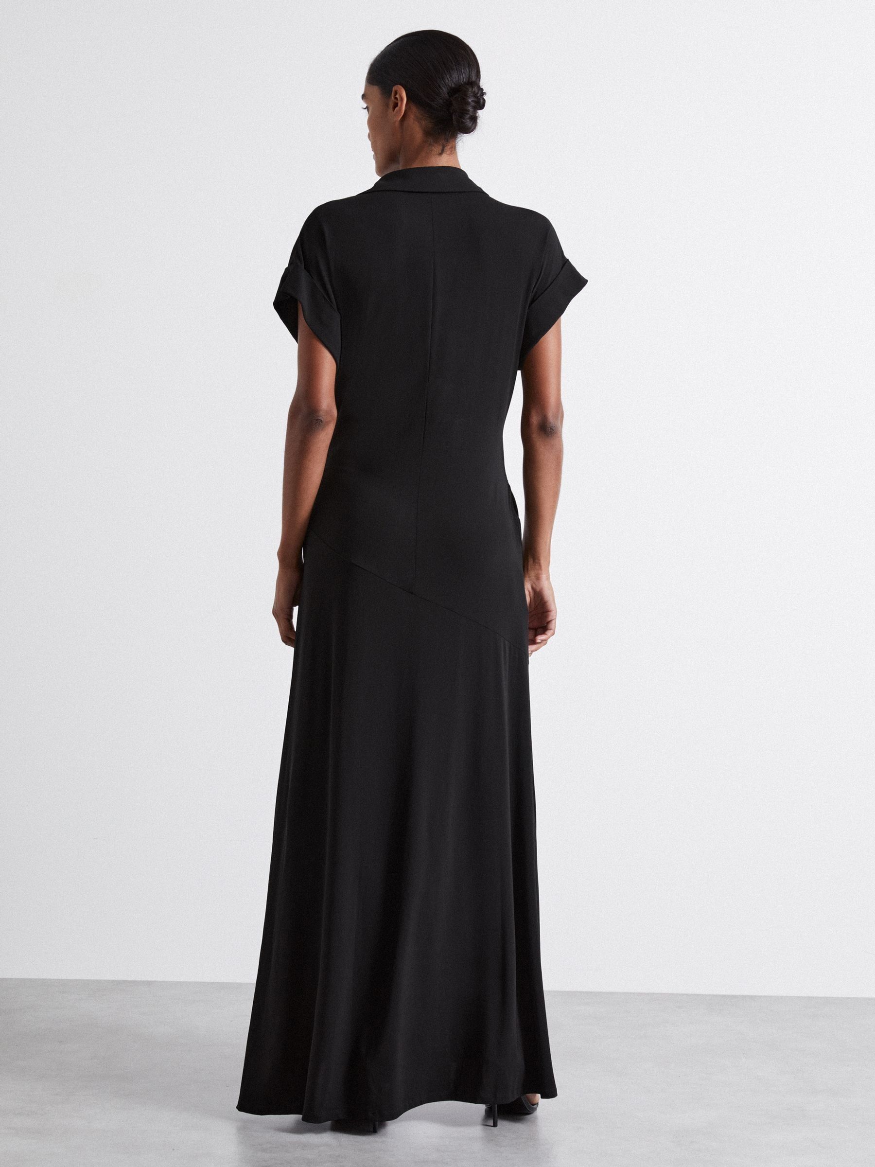 Atelier Polo-Collar Jersey Maxi Dress in Black