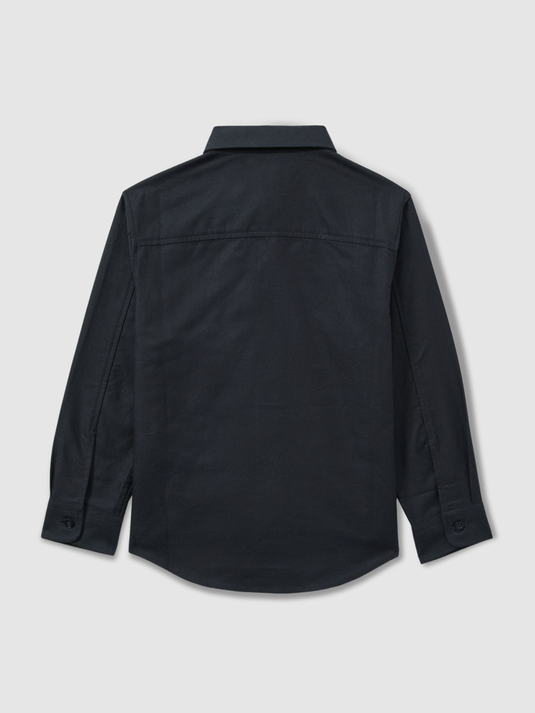 3-9 yrs Cotton-Oxford Embroidered Button-down Shirt in Navy/Camel