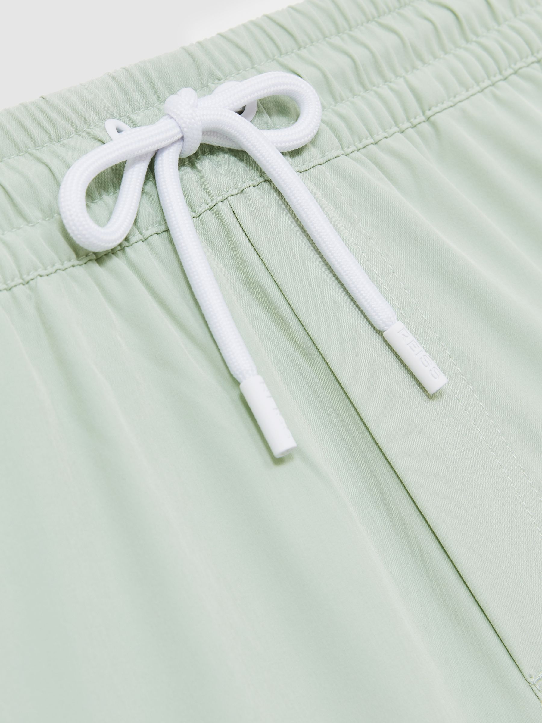 Drawstring Swim Shorts in Mint Green