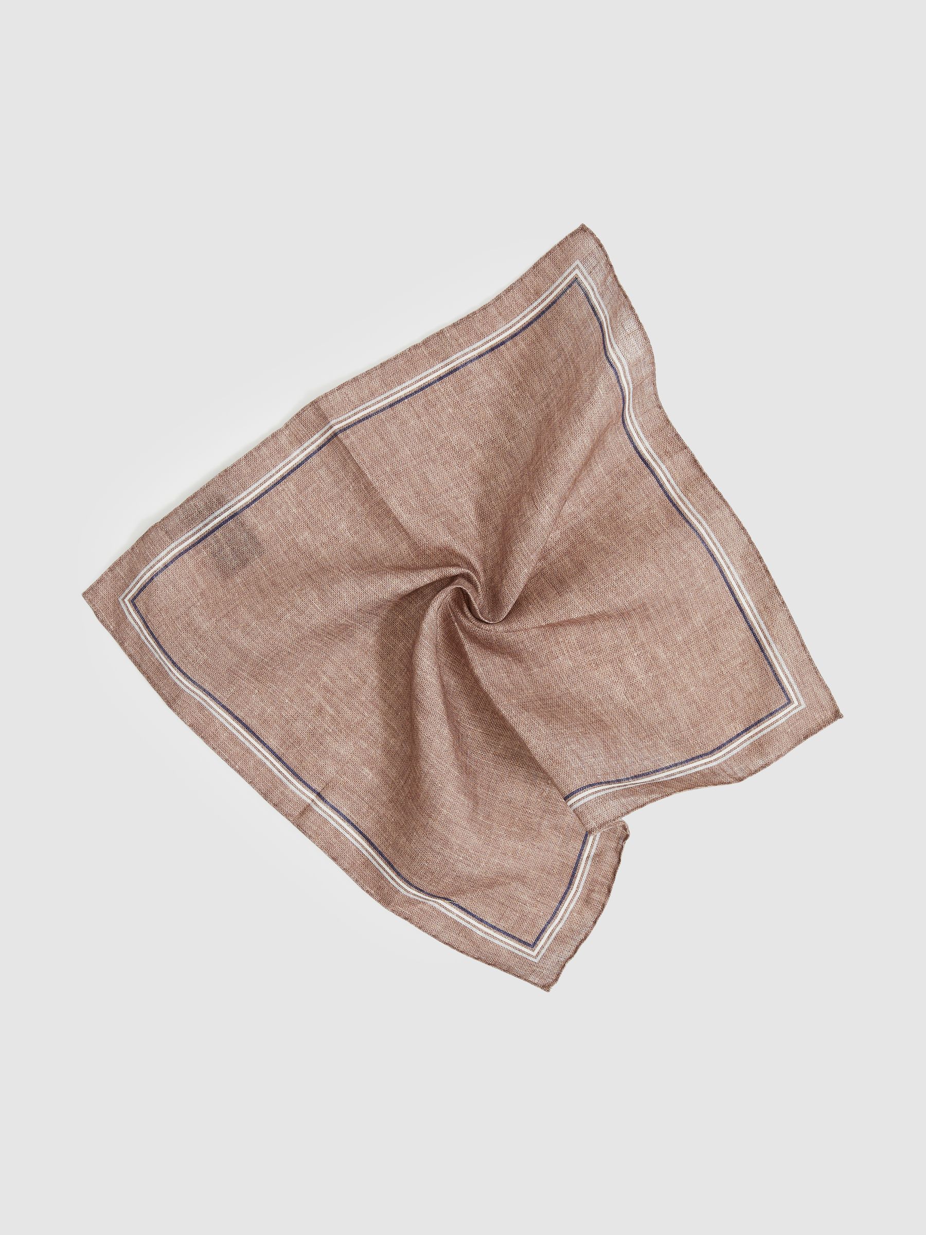 Linen Pocket Square in Soft Brown