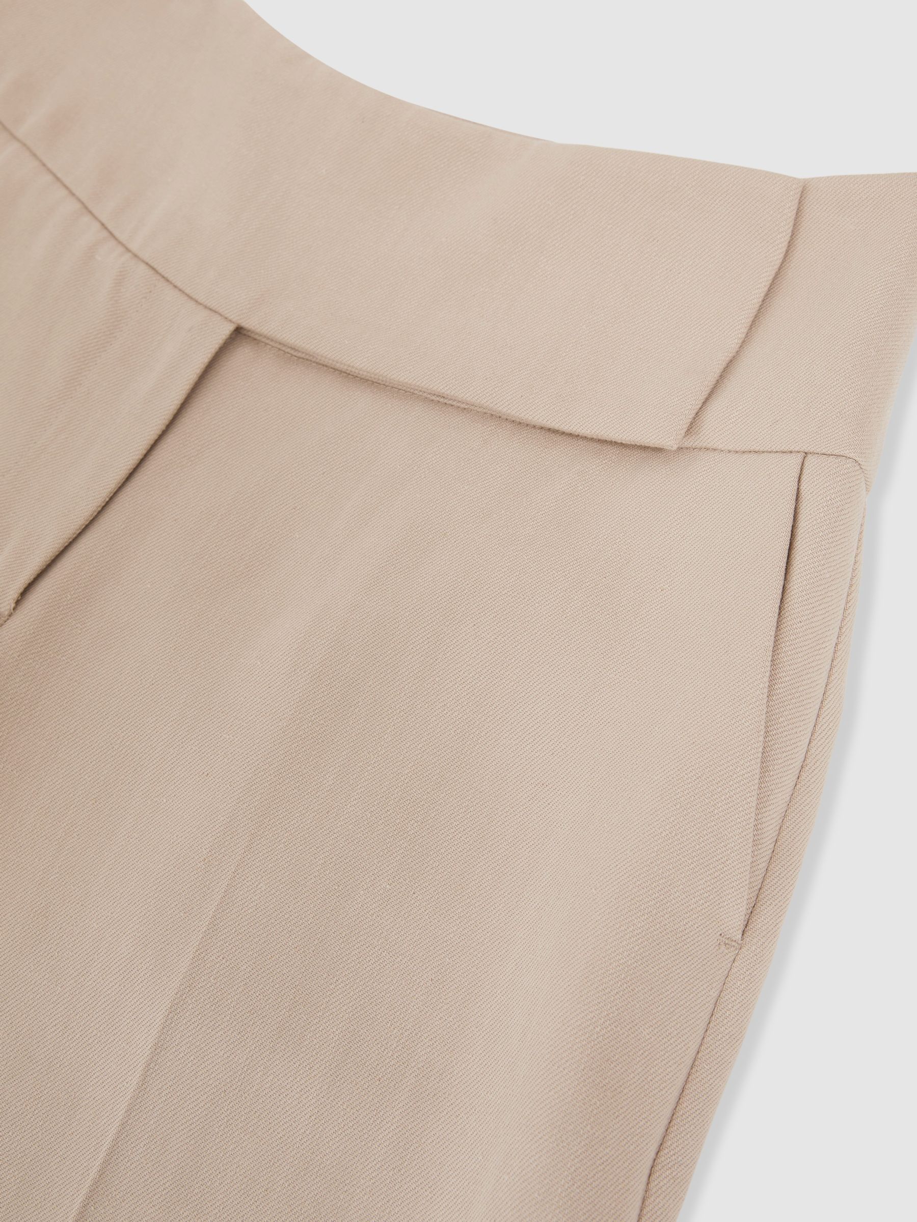 Lyocell-Linen Wide-Leg Trousers in Neutral