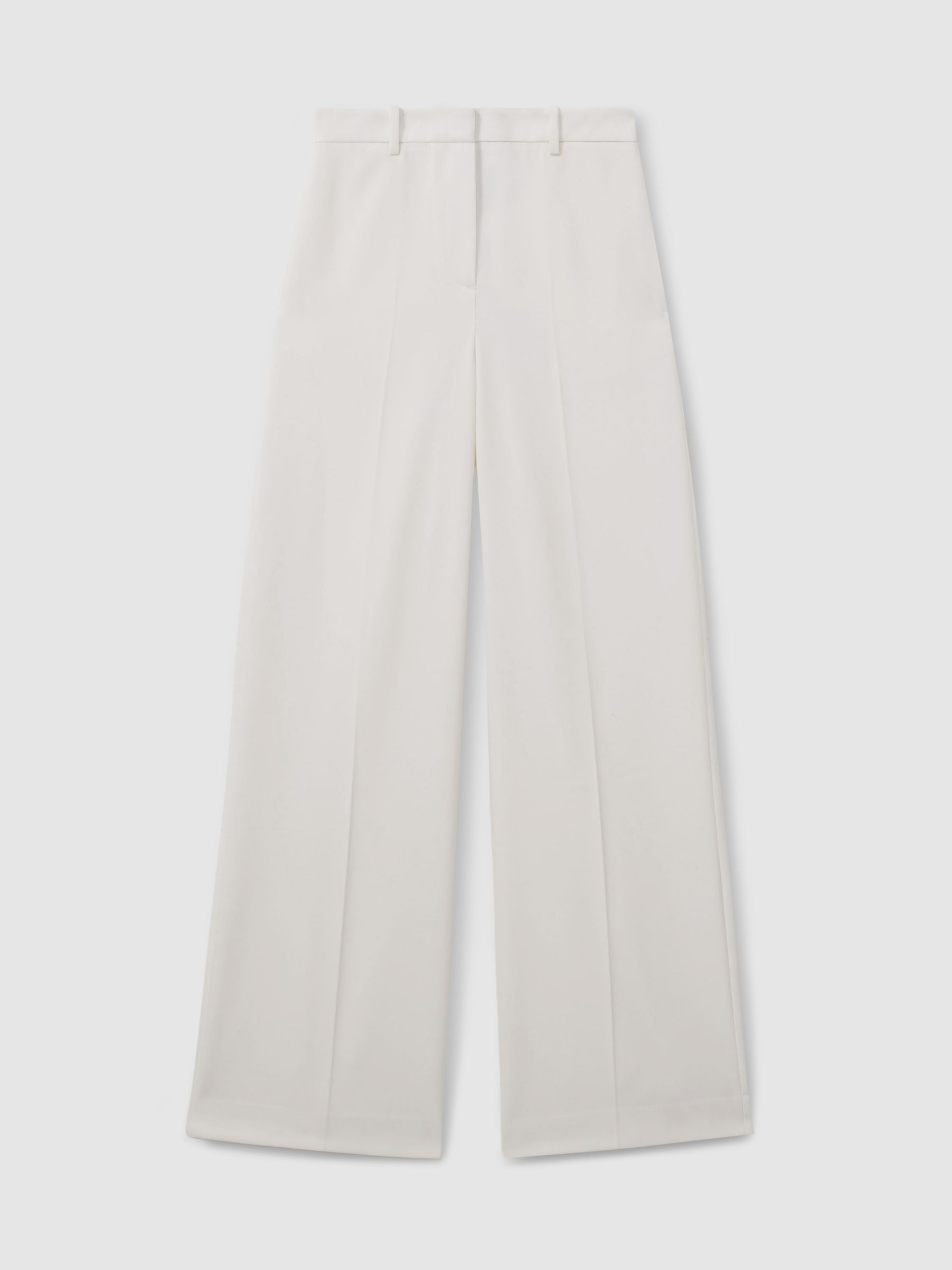 Petite Wool Blend Wide Leg Tux Trousers in White