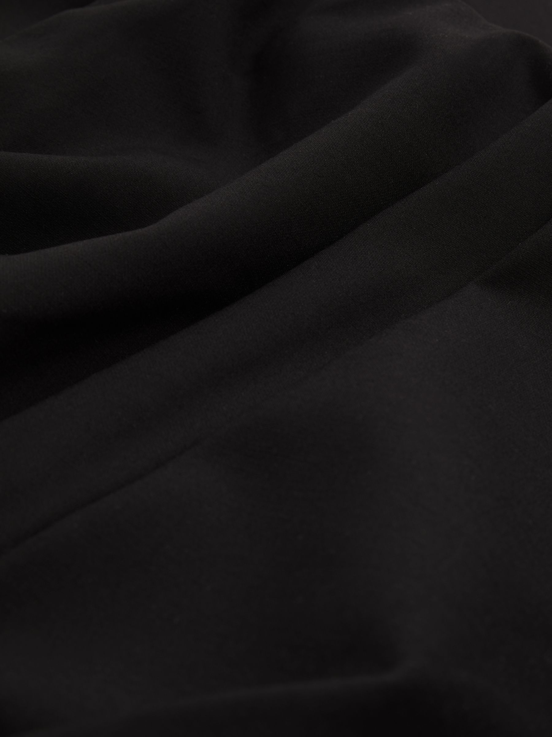 Strapless Pleated Midi Dress in Black