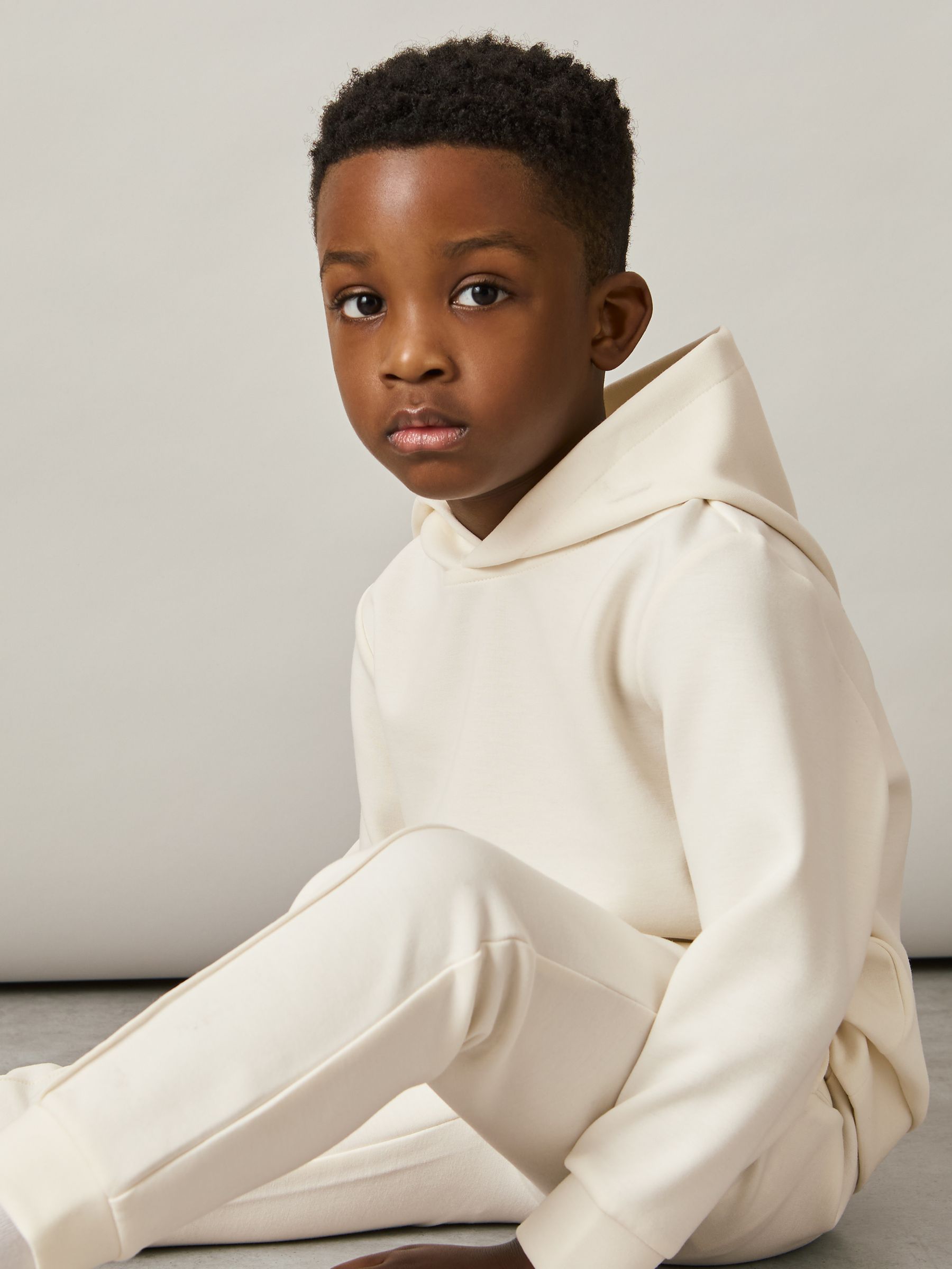 3-9 yrs Interlock Drawstring Joggers in Off White