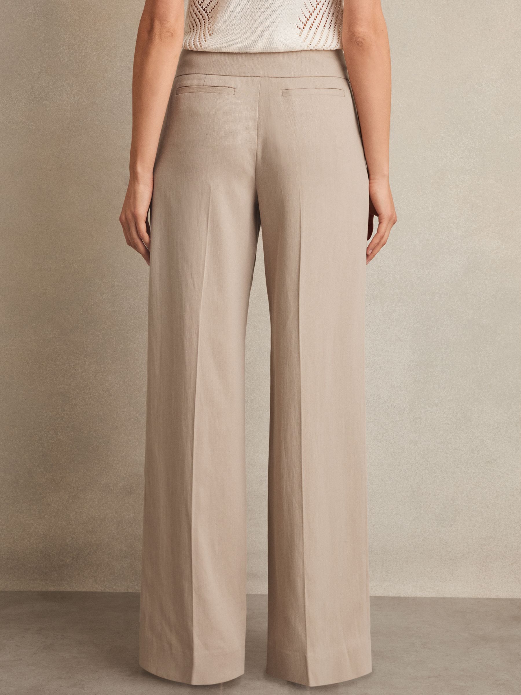 Petite Lyocell-Linen Wide-Leg Trousers in Neutral