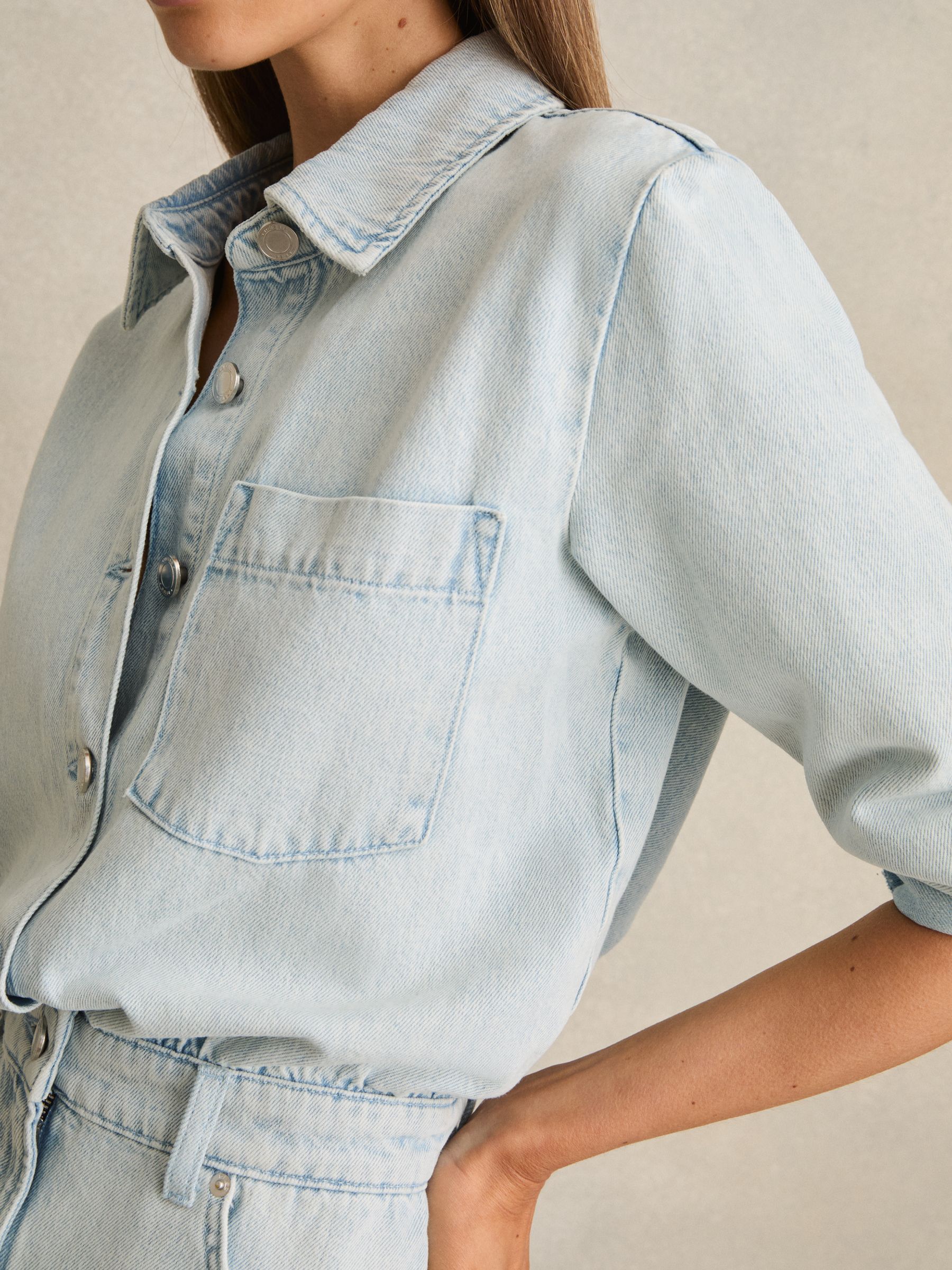 Denim Mini Dress in Indigo