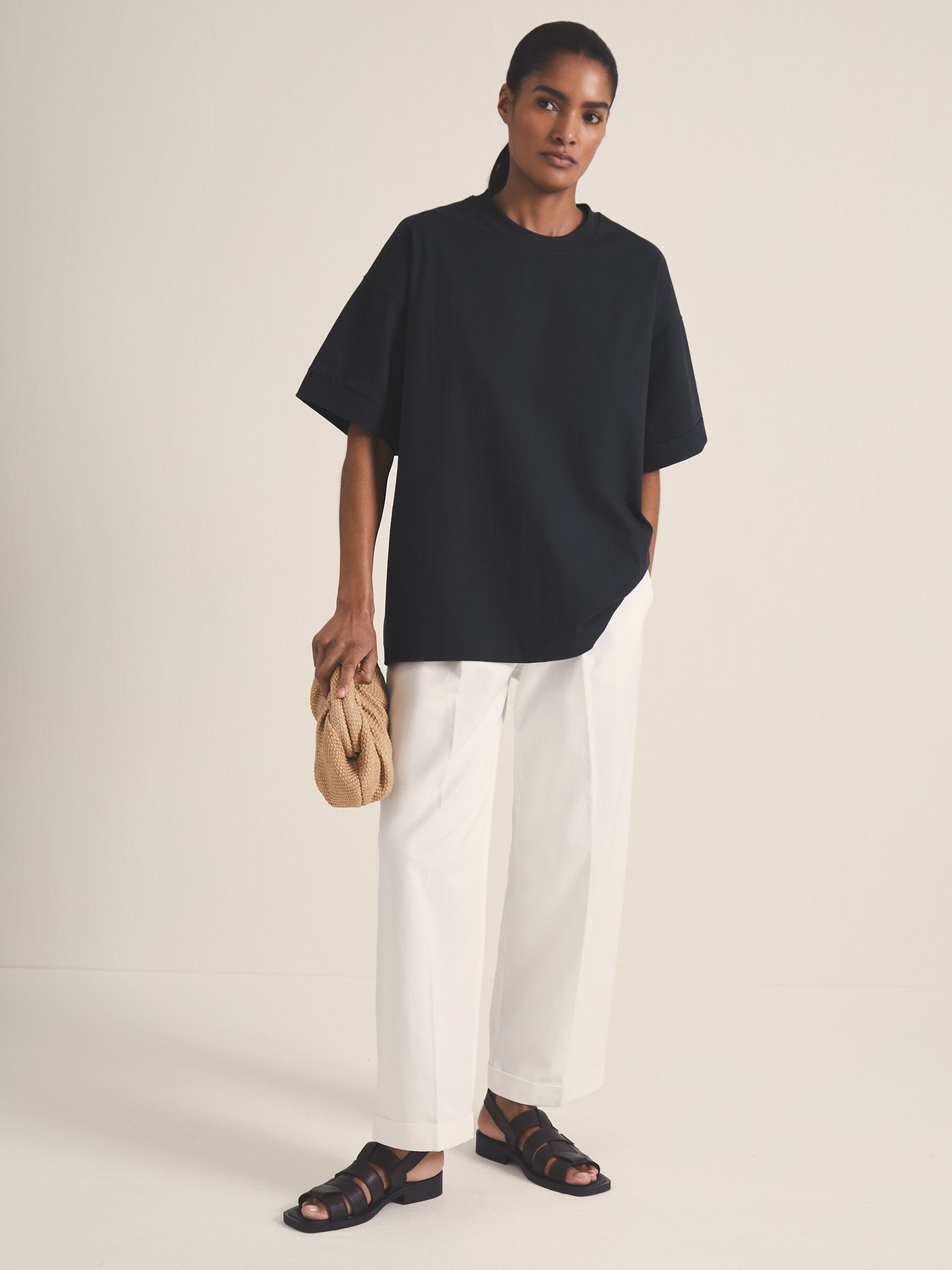 Reiss | Les 100 Ciels Oversize T-Shirt in Navy