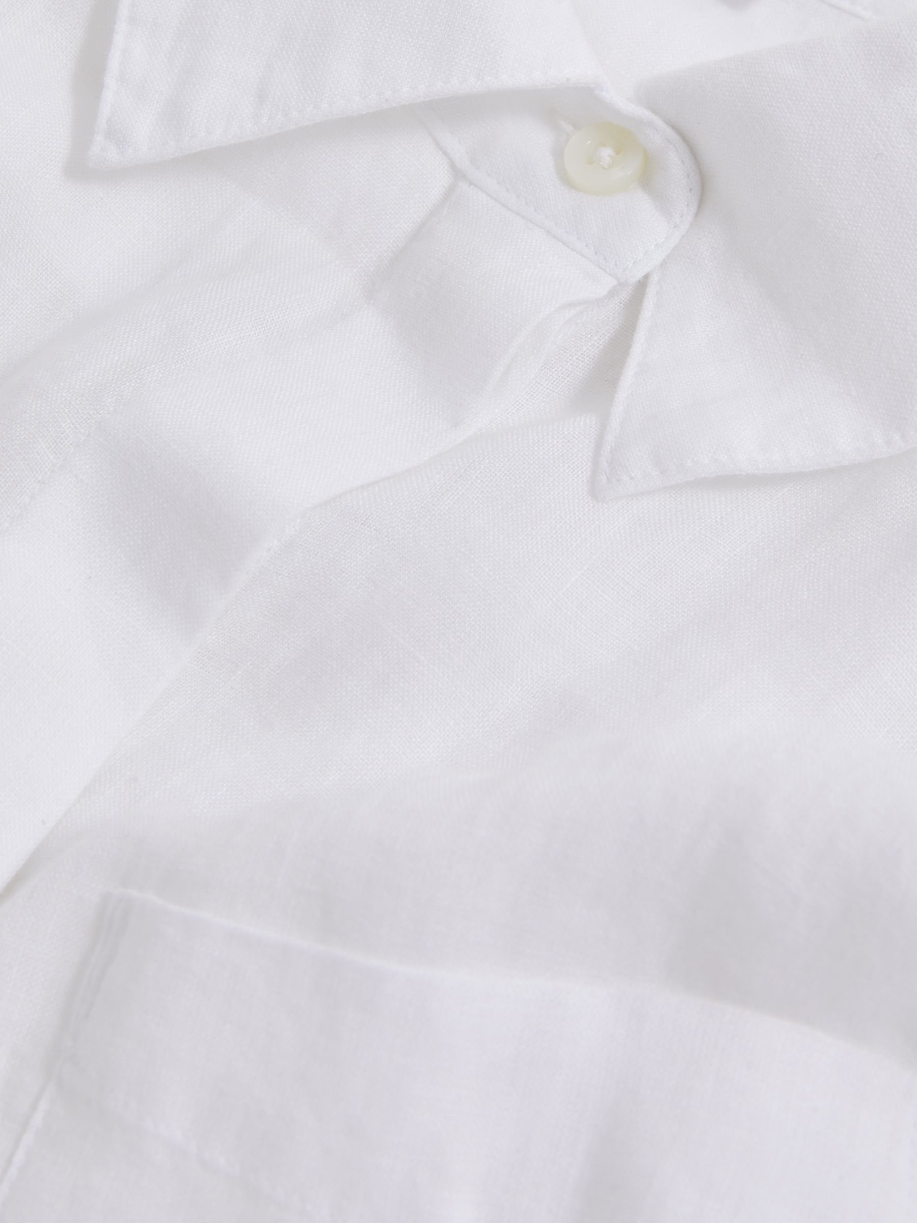 Linen Button-Through Shirt in White