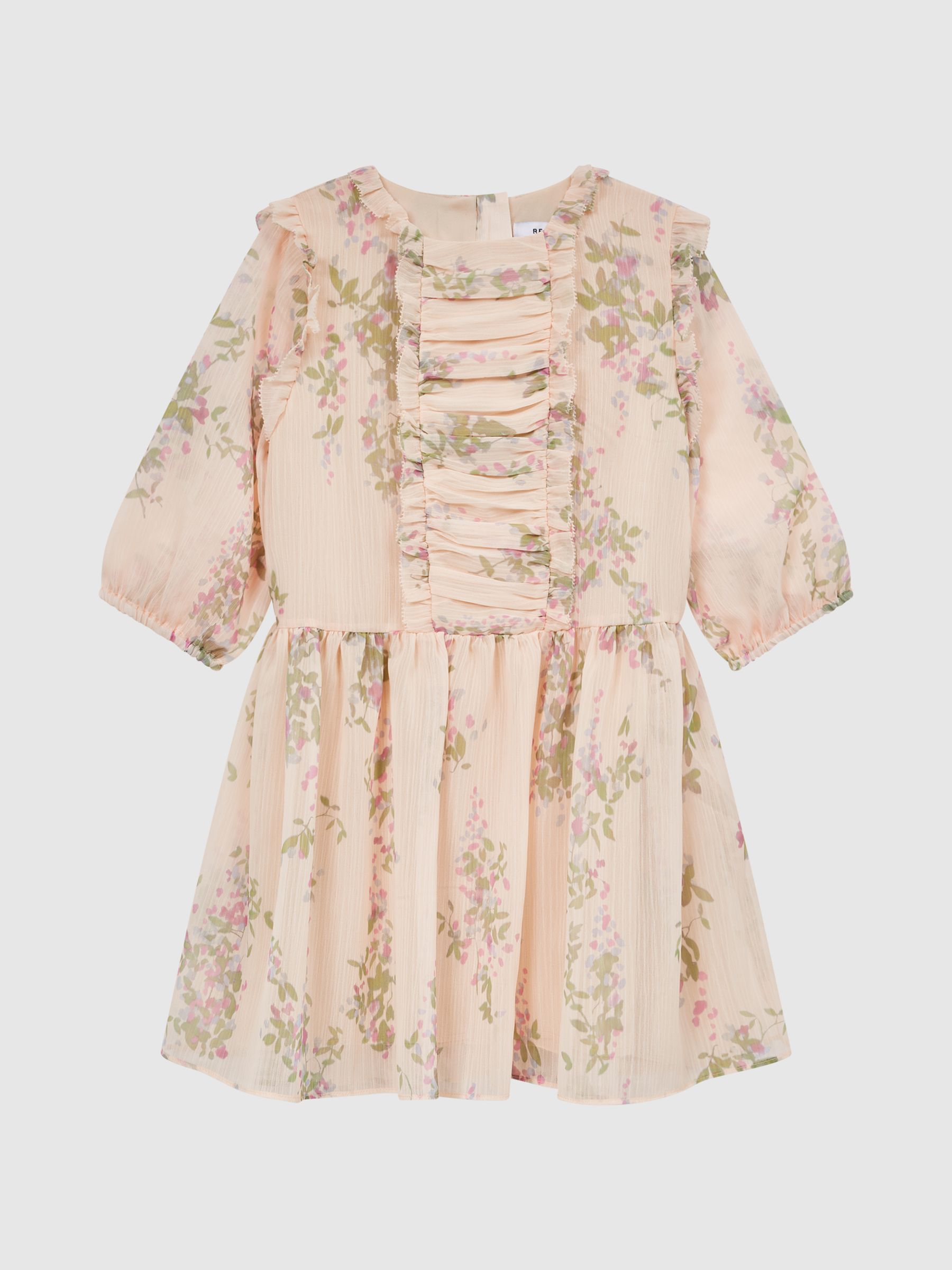 9-12 yrs Chiffon Print Dress in Pink Print
