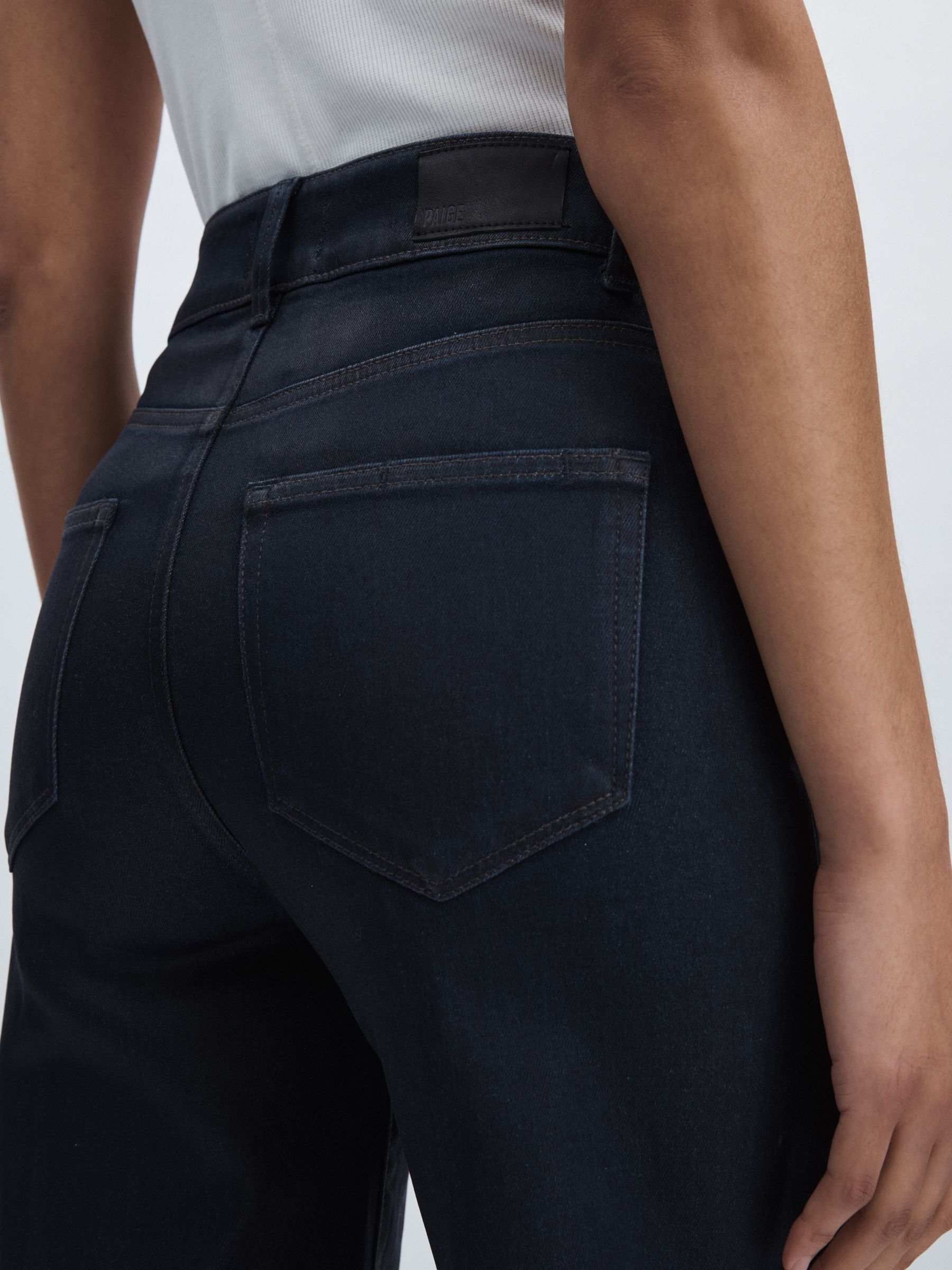 Paige Wide-Leg Coated Jeans in Glazed Indigo