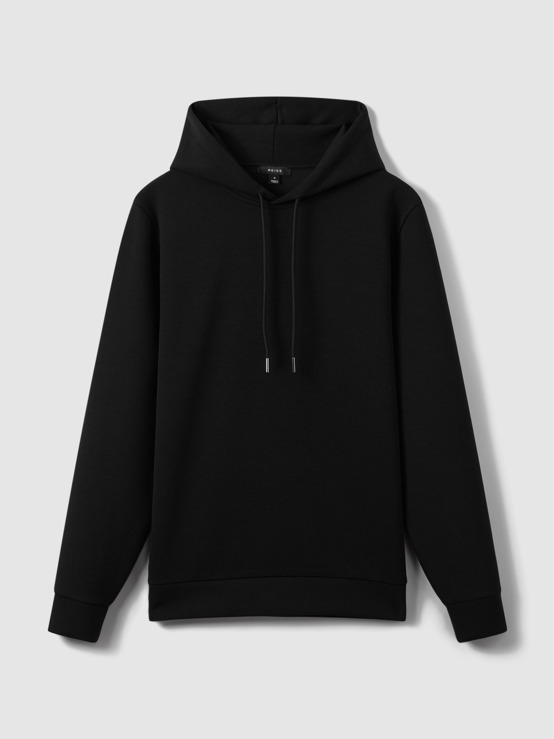 Interlock Jersey Drawstring Hoodie in Black