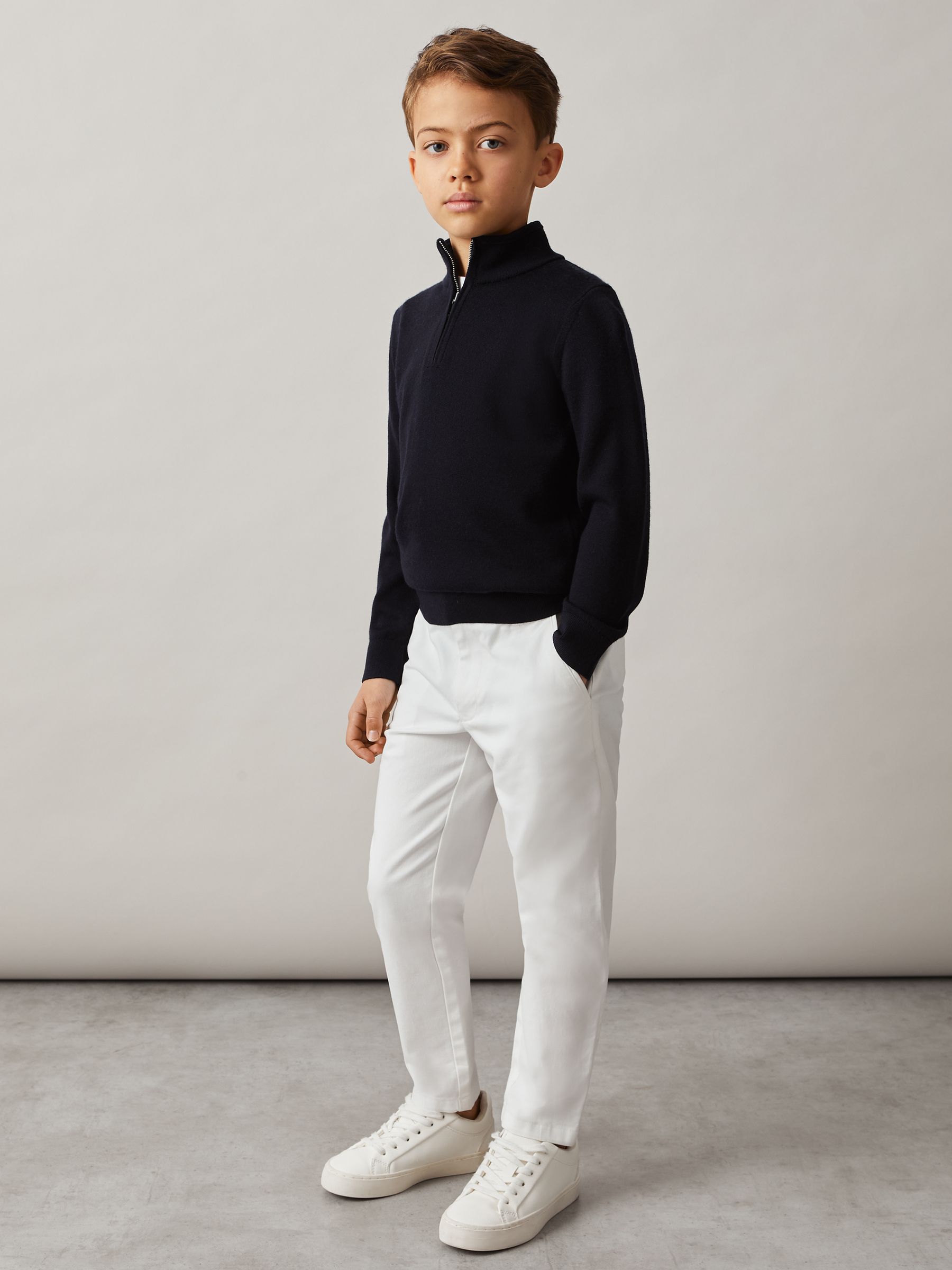 3-9 yrs Slim Fit Casual Chinos in White