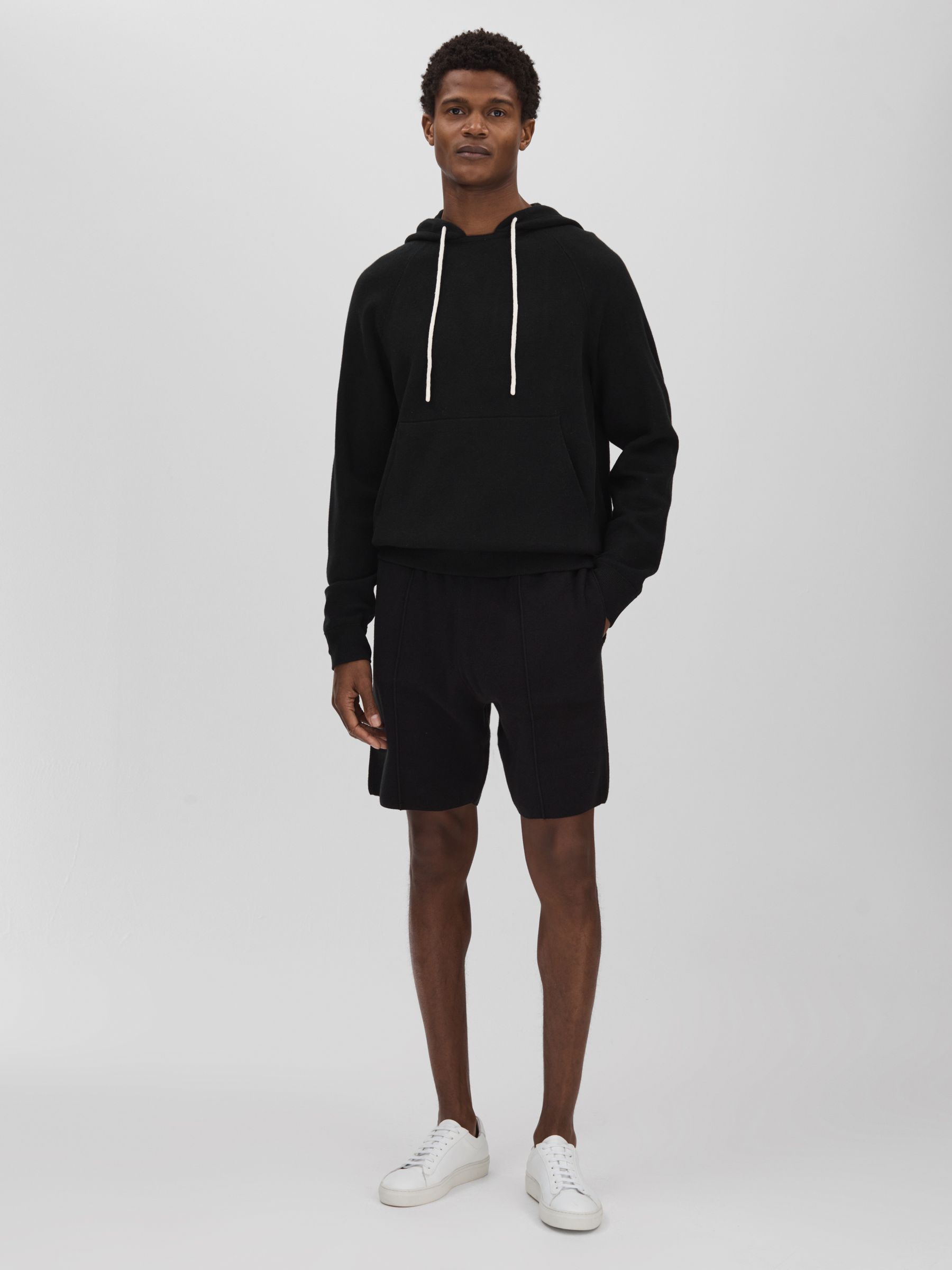Paige Drawstring Sweat Shorts in Black