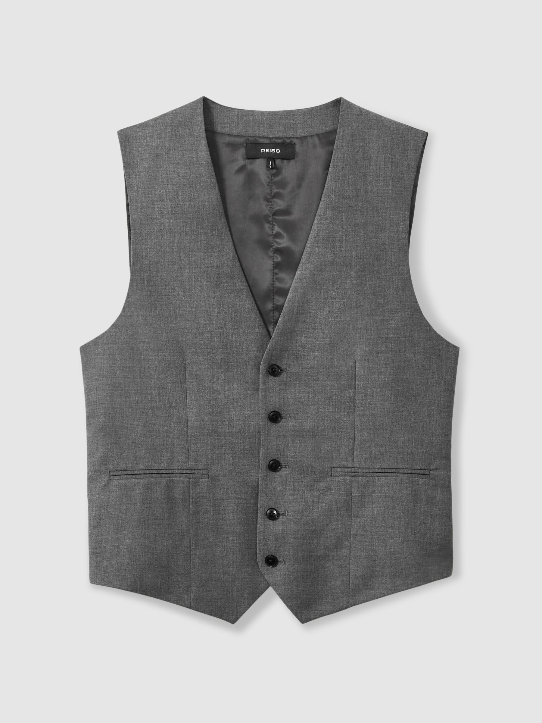 Slim-Fit Wool Suit Waistcoat in Grey