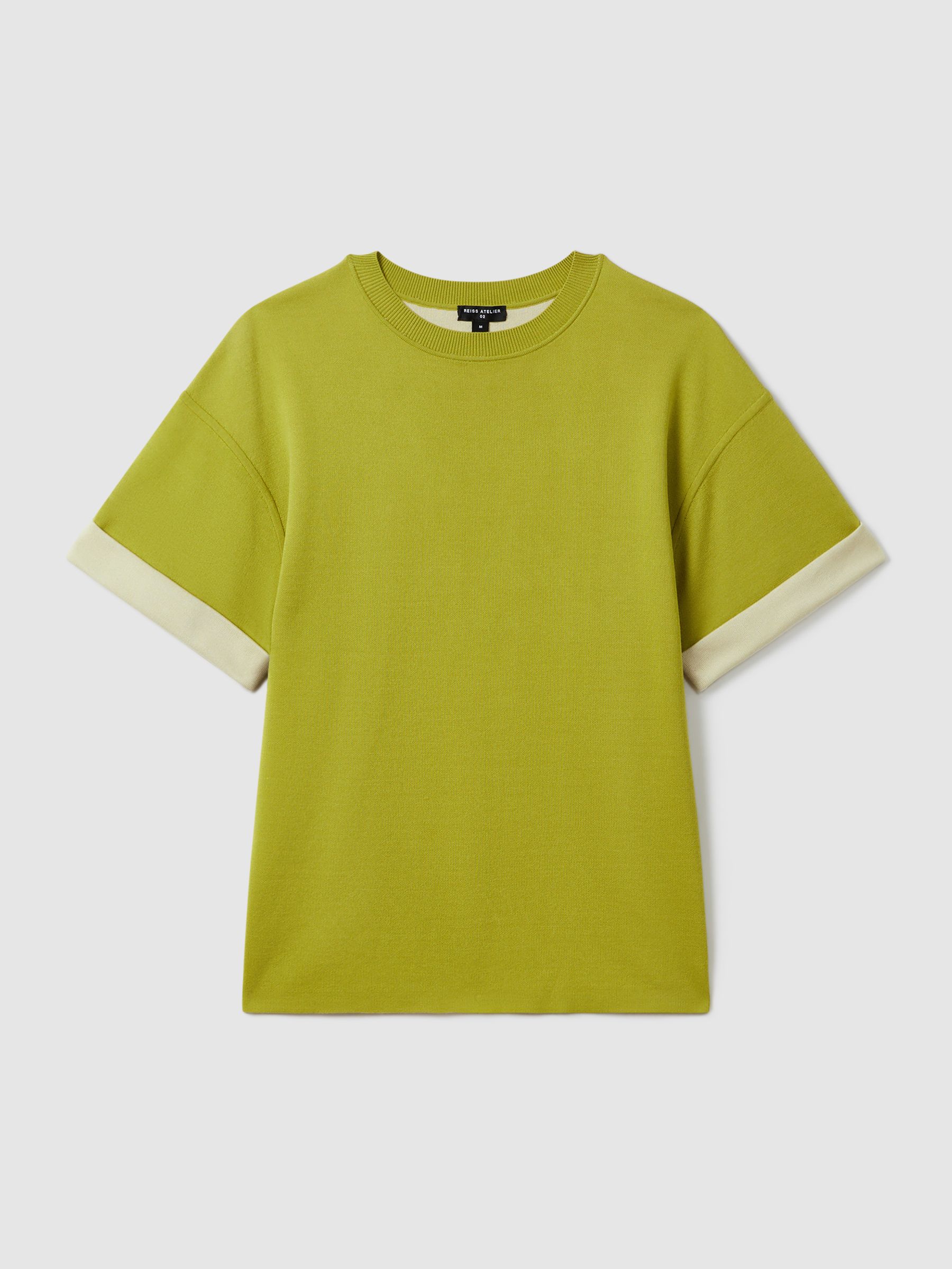 Atelier Knitted Silk Blend Top with Cashmere in Green