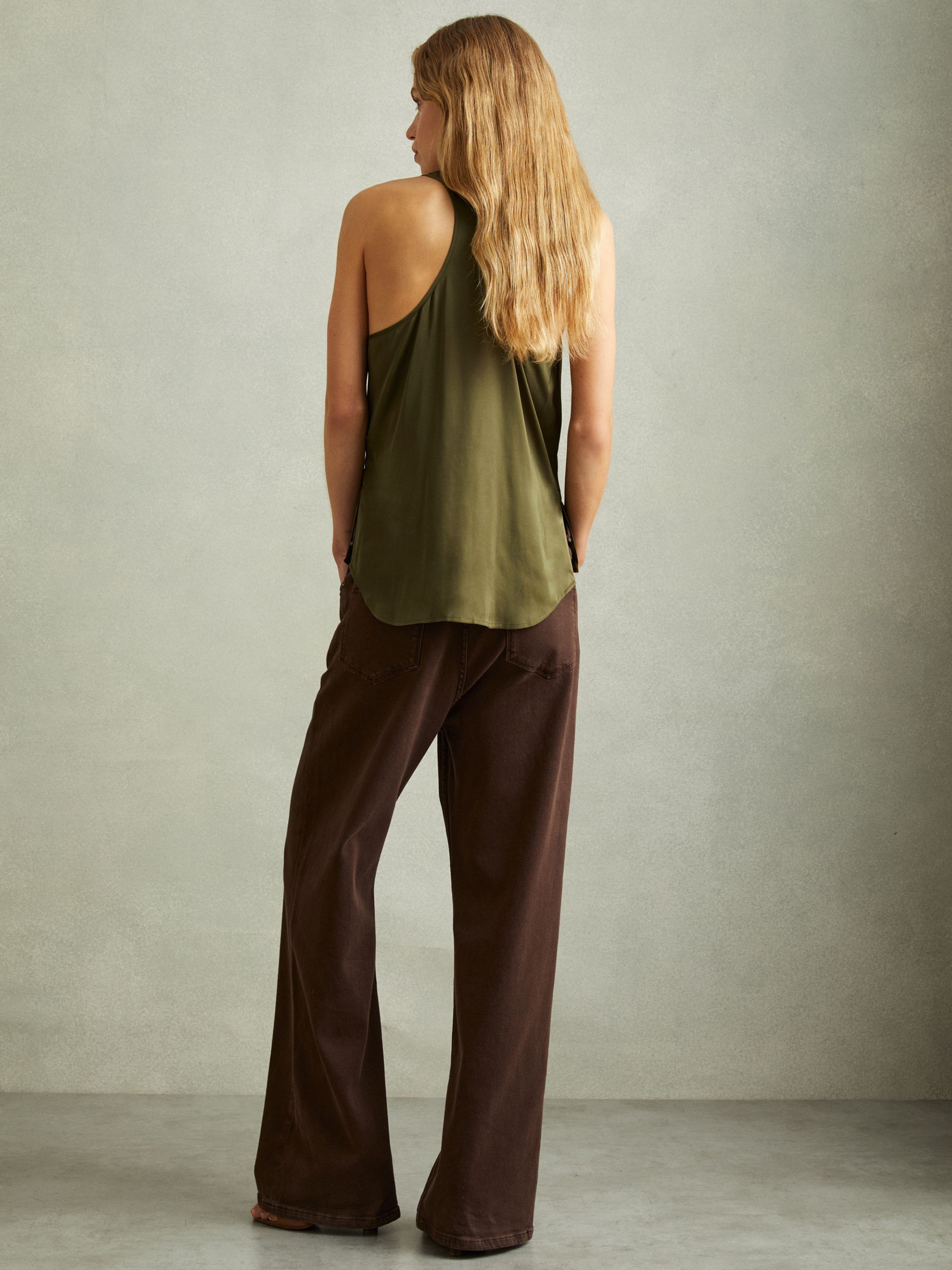 Scoop Neck Vest in Khaki