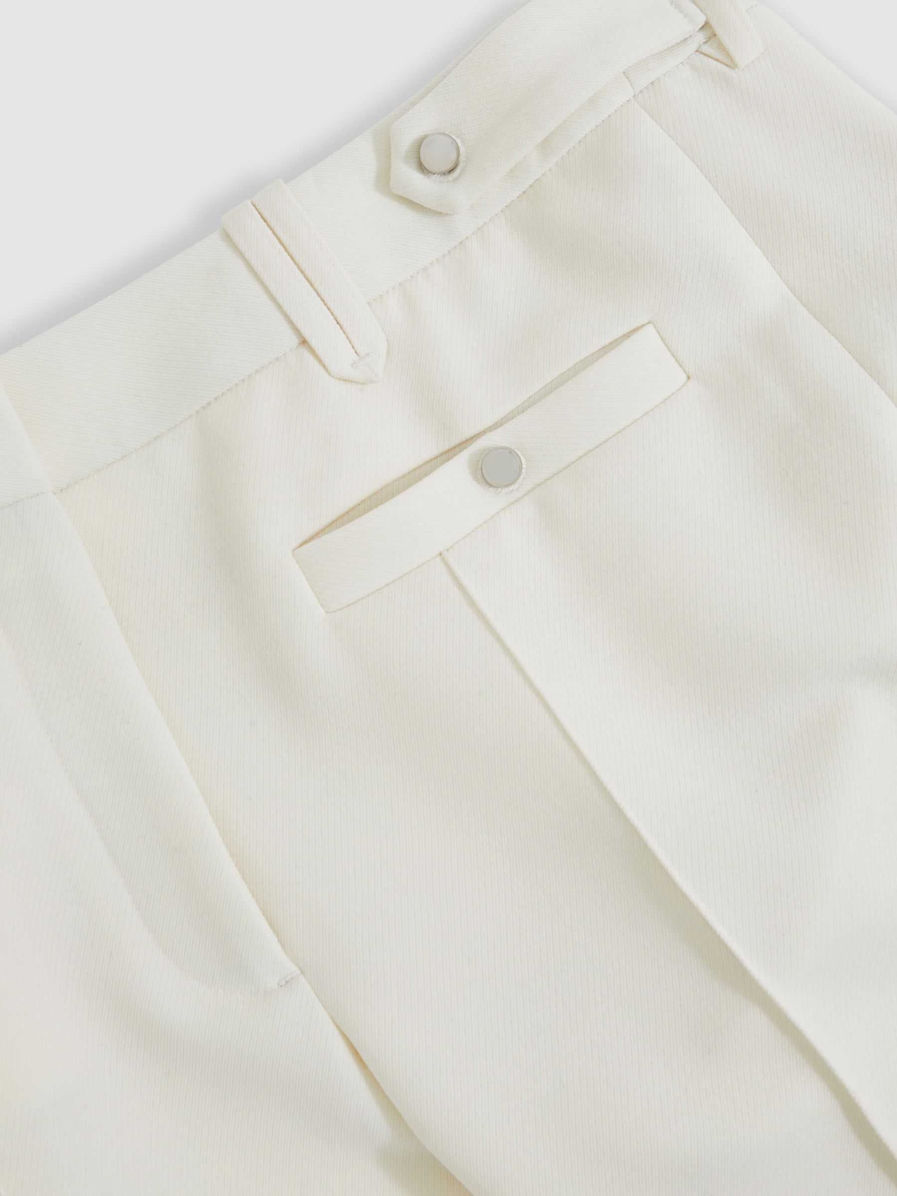Atelier Wool Stud Flared Trousers in White
