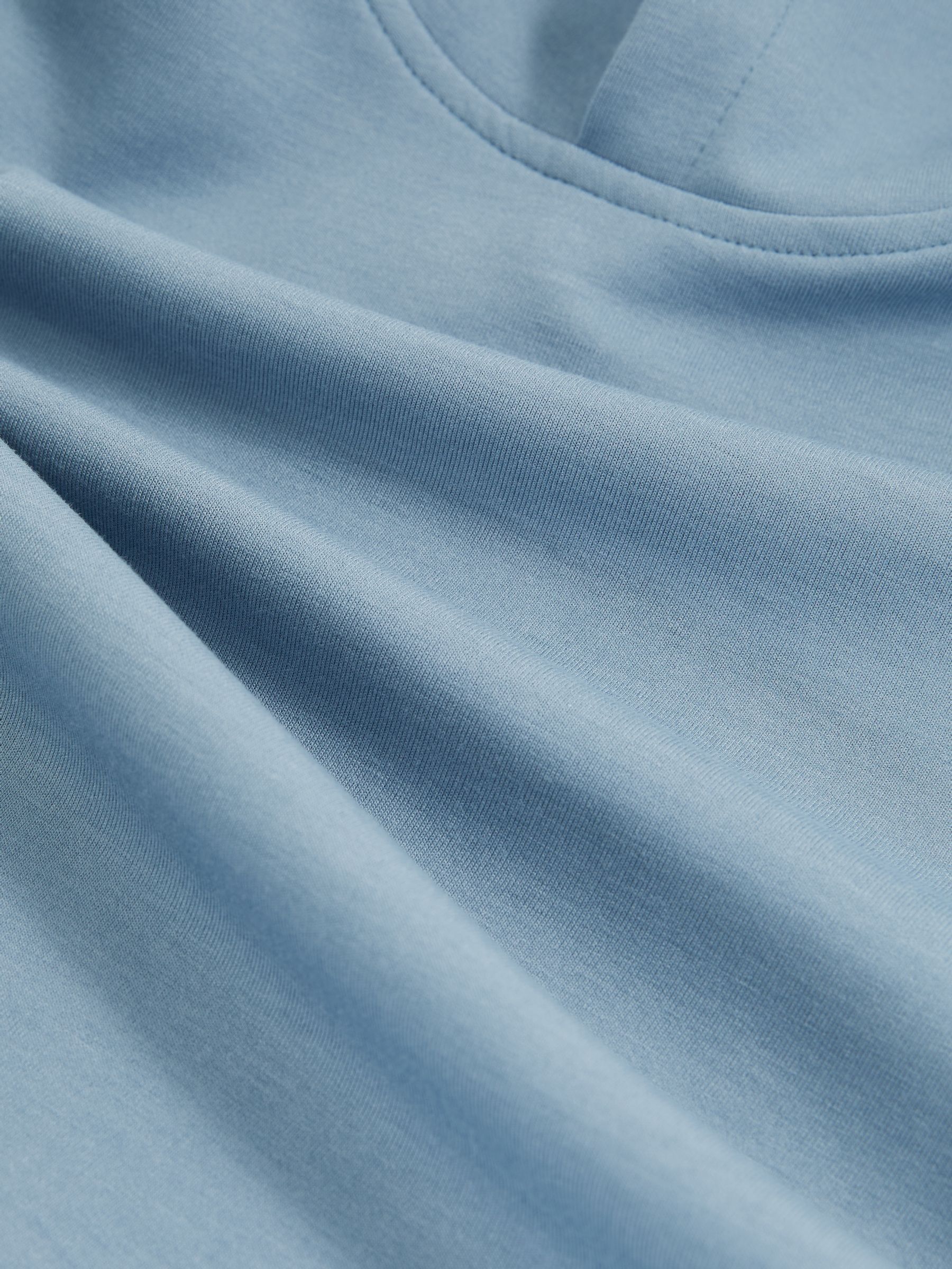 9-13 yrs Interlock Jersey Hoodie in Soft Denim Blue