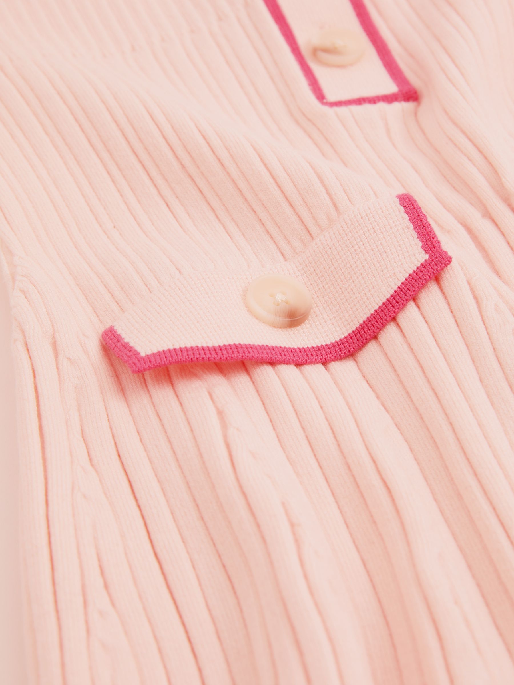 9-13 yrs Rib-Knit Button-Down Dress in Pink