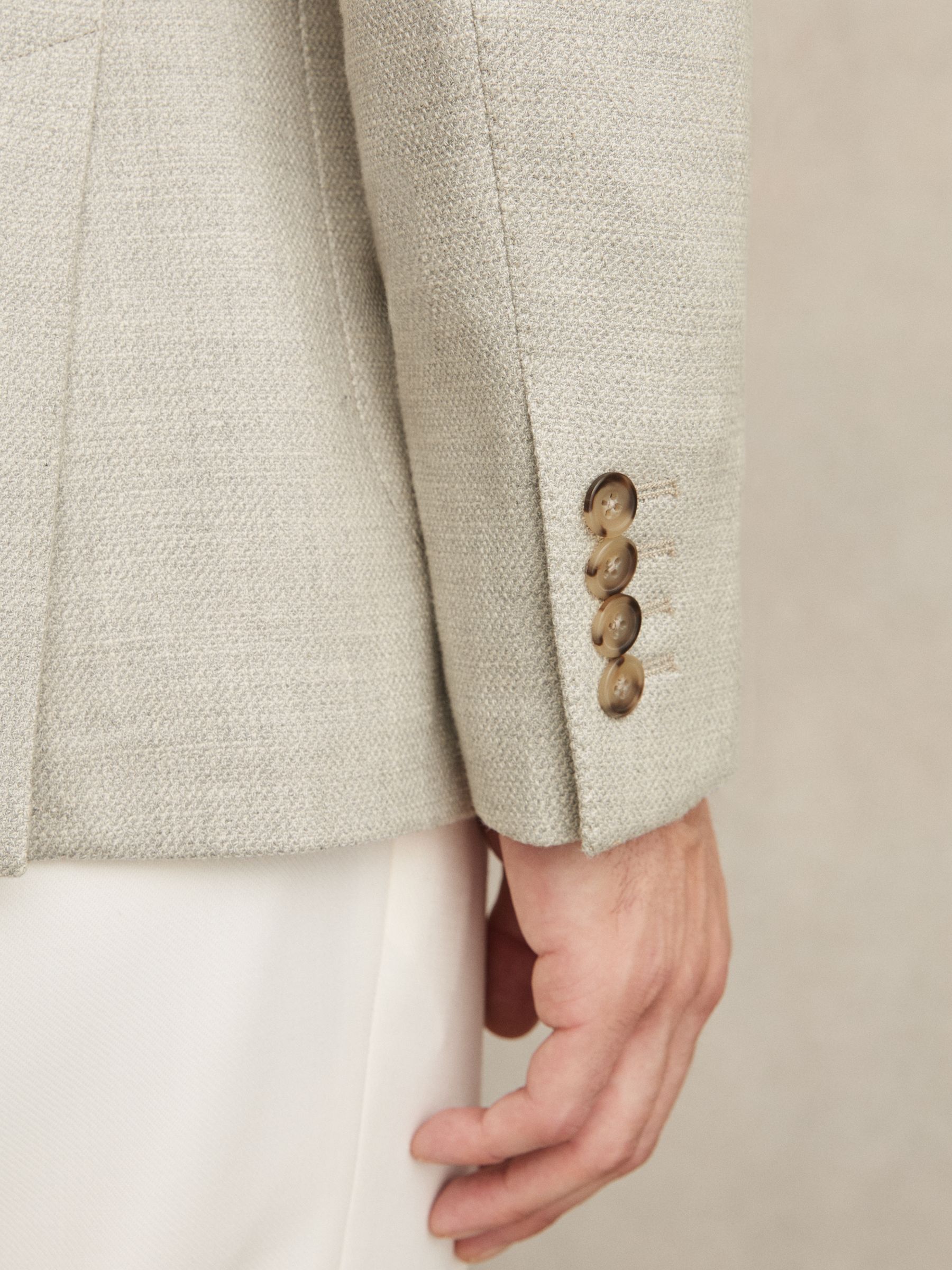 Slim Fit Single Breasted Blazer with Cotton in Soft Grey