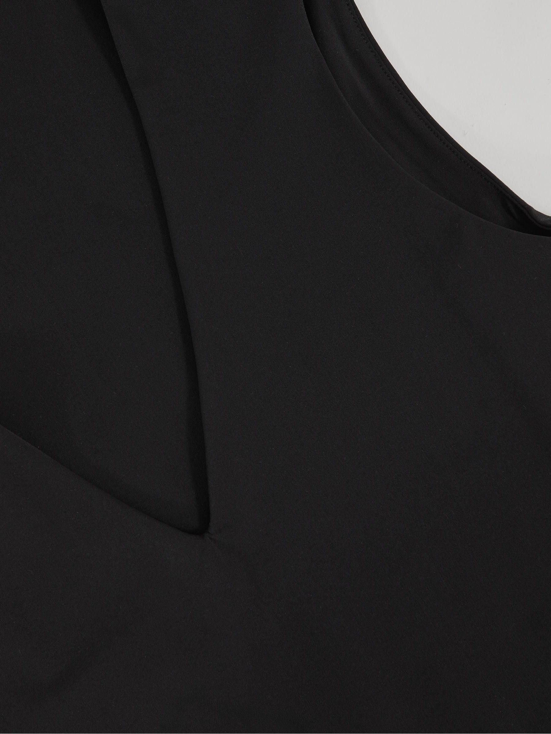 V-Neck Sleeveless Bodysuit in Black