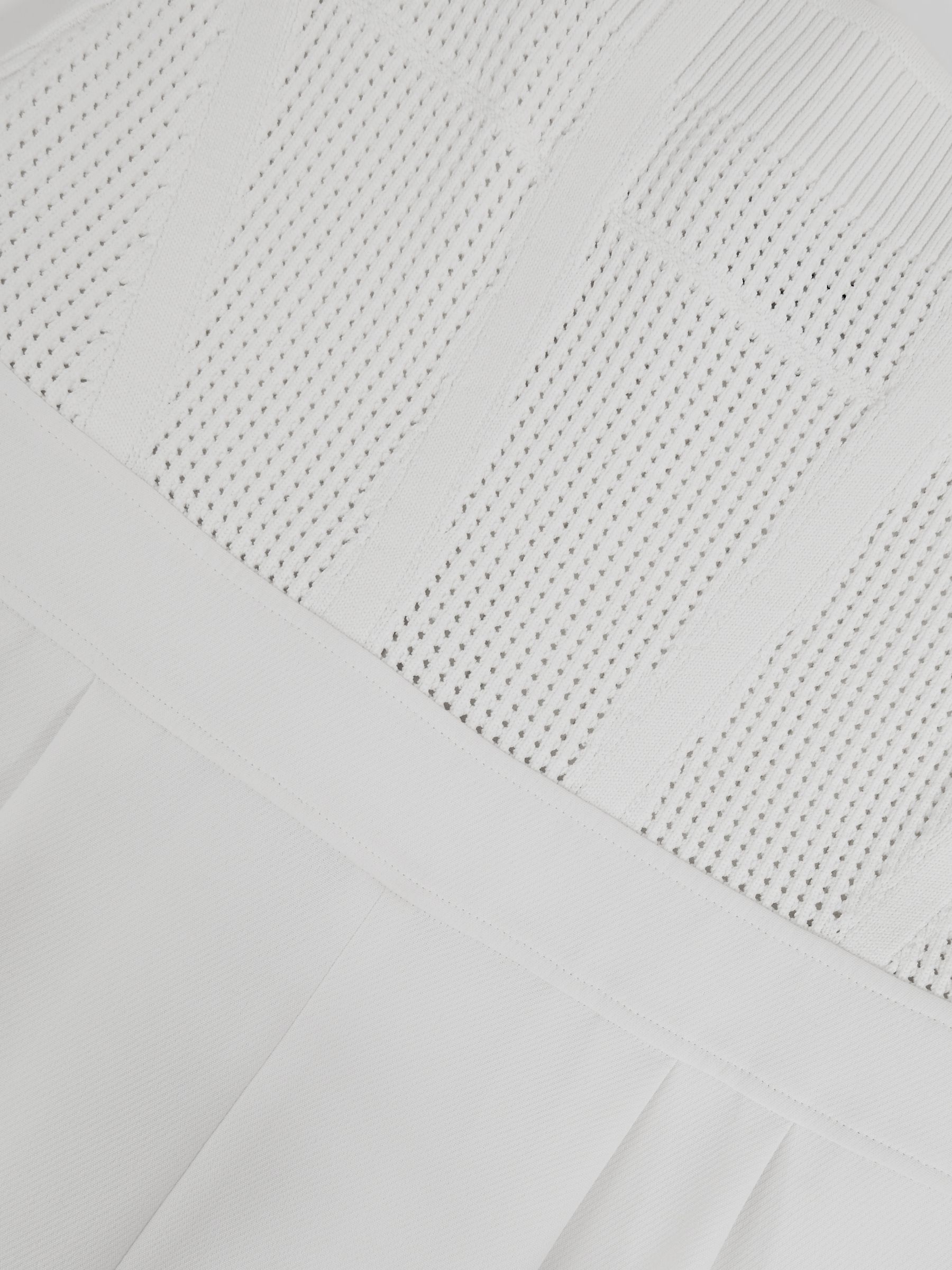 Perforated-Knit Wide-Leg Jumpsuit in Ivory