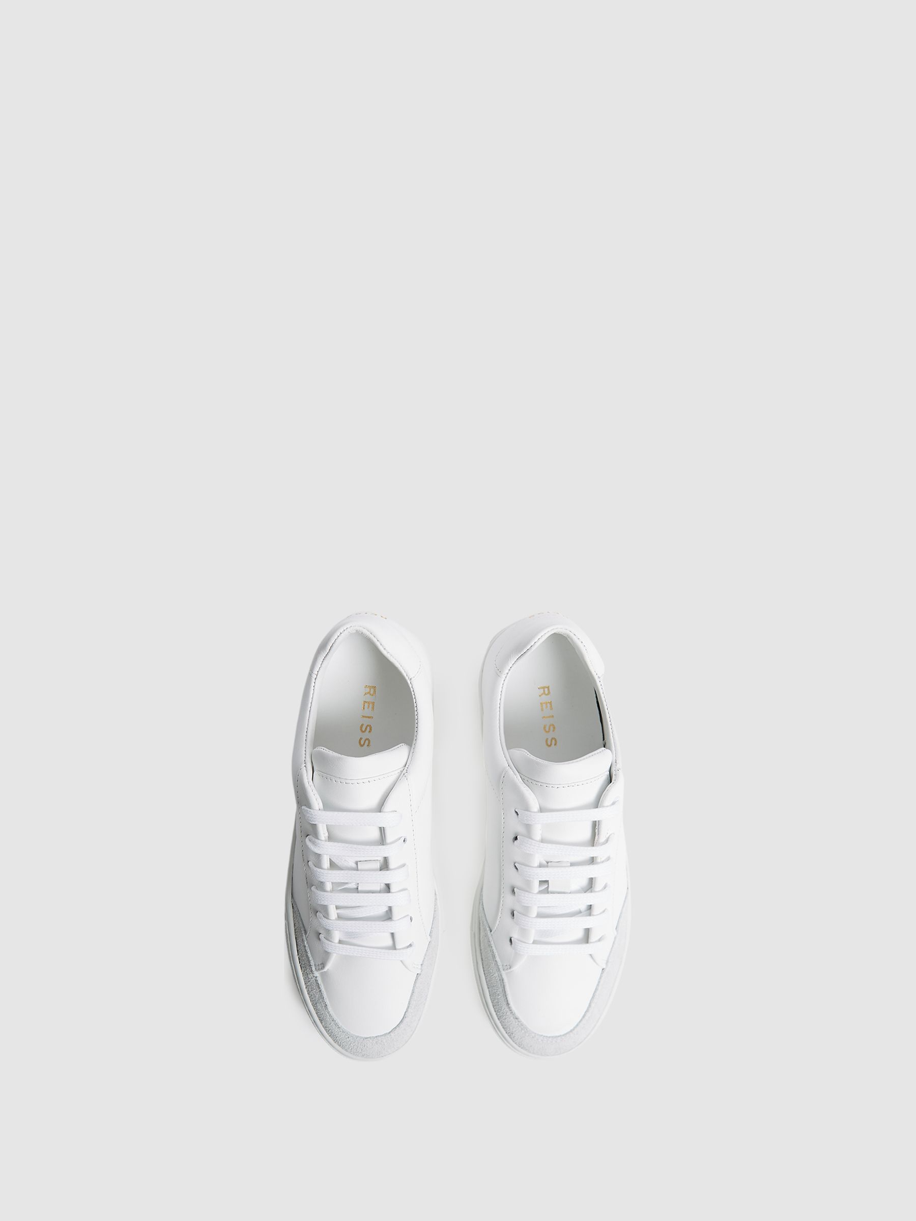 Leather Low Top Trainers in White