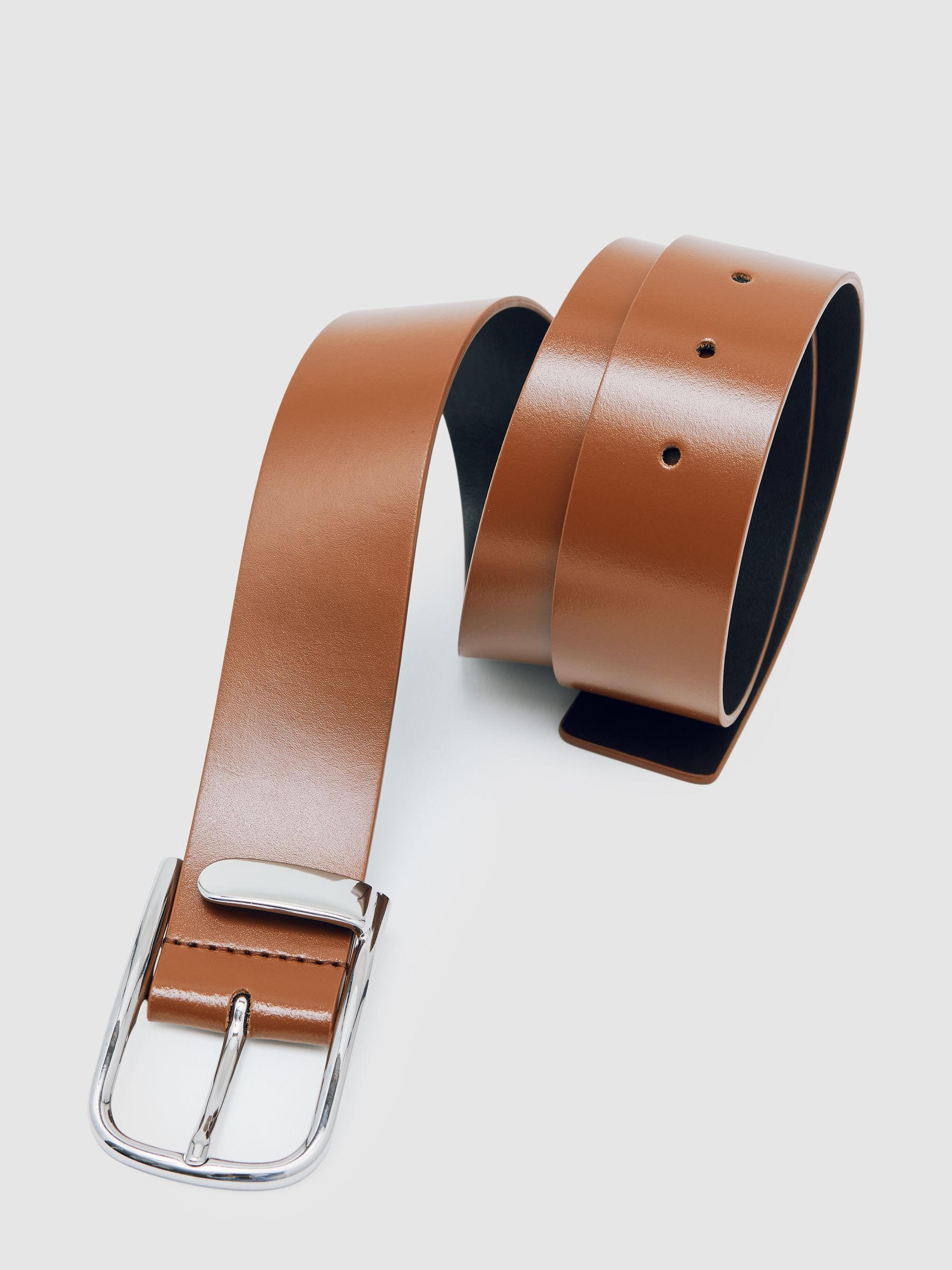 Leather Half Keeper Belt in Tan