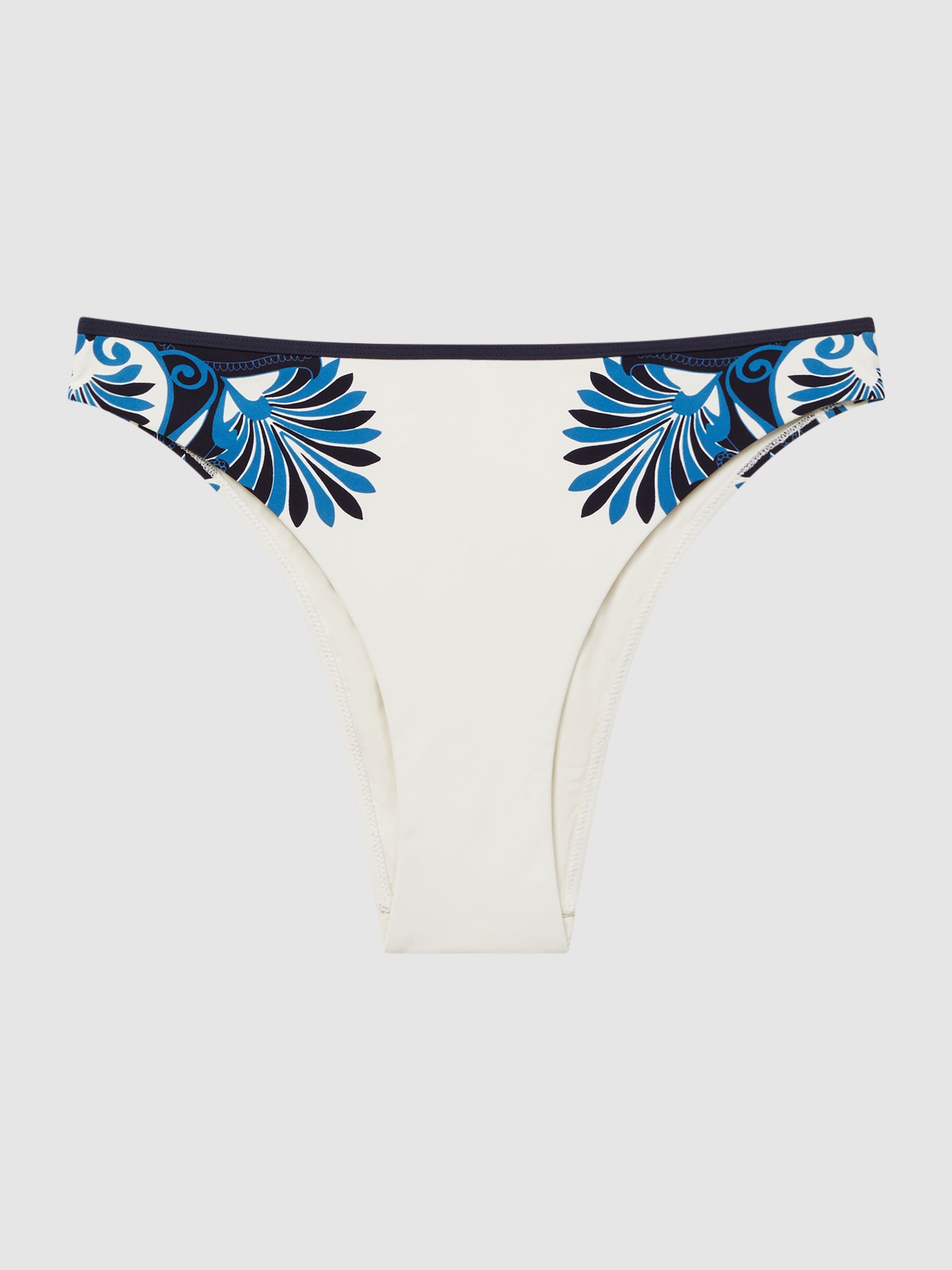 Printed Bikini Bottoms in White Print