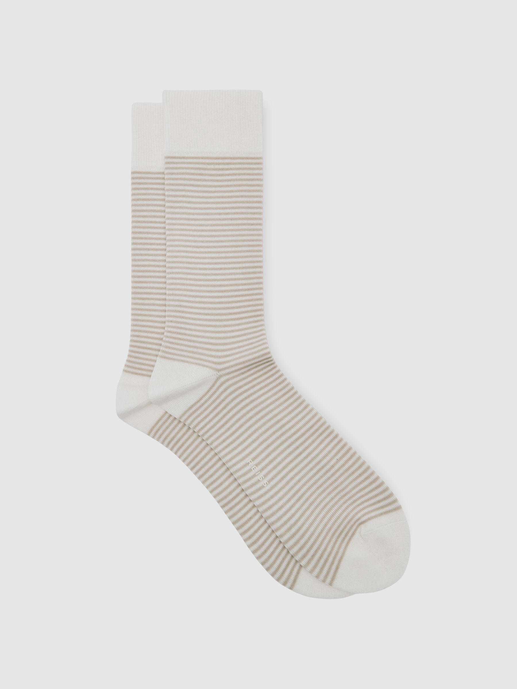 Striped Socks in Ecru/Oatmeal