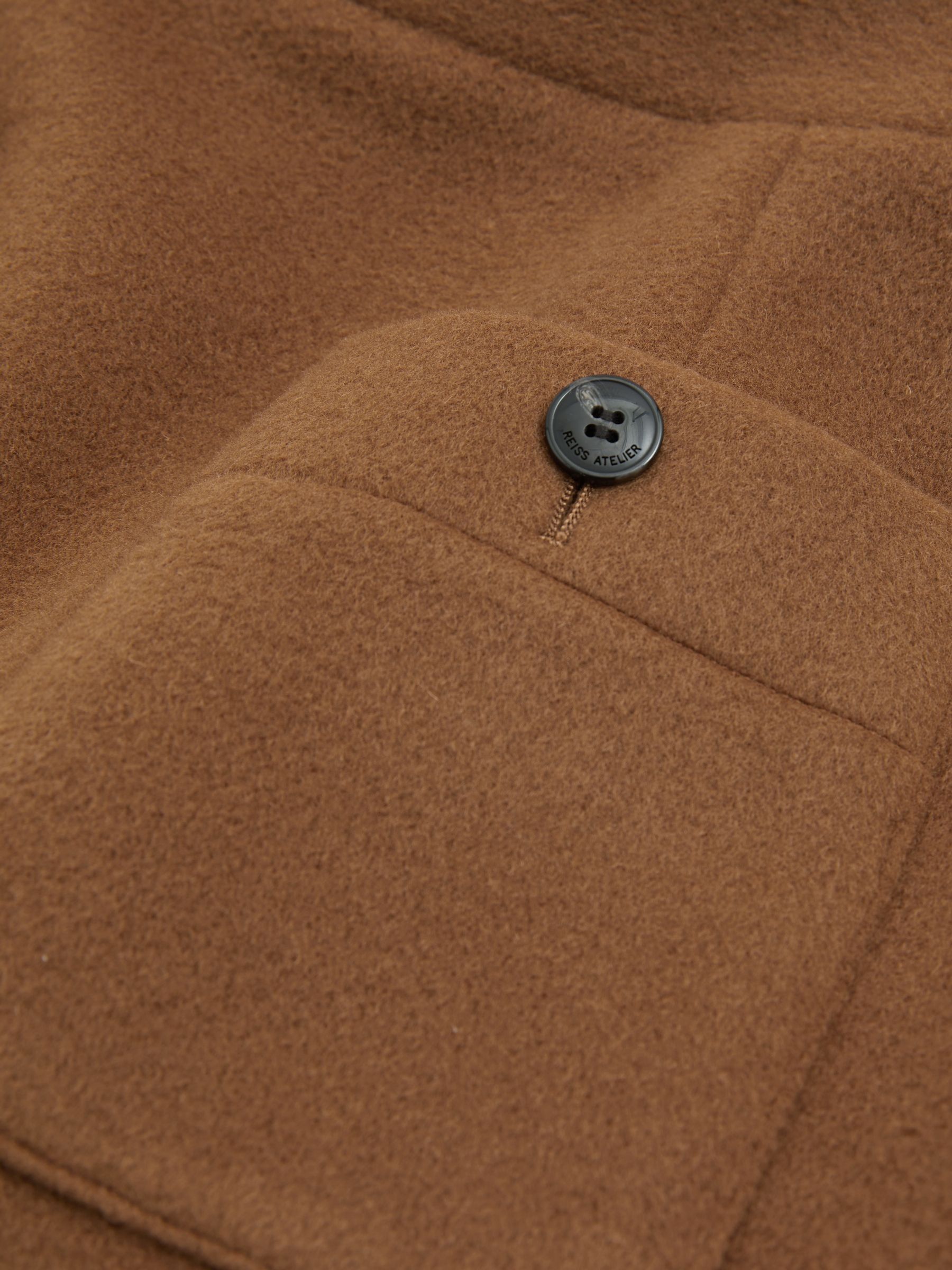 Atelier Virgin Wool and Camel-Blend Suit Skirt in Camel