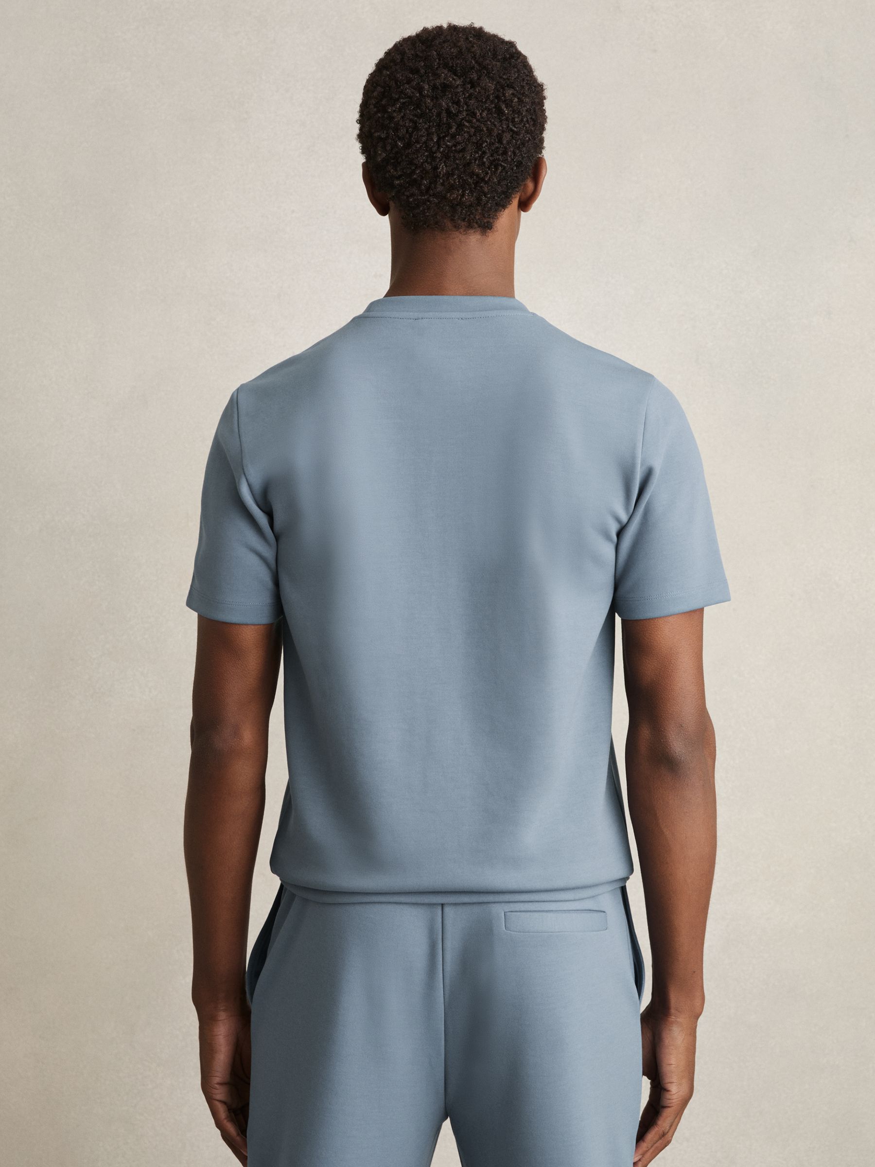 Interlock Jersey Crew Neck T-Shirt in Airforce Blue