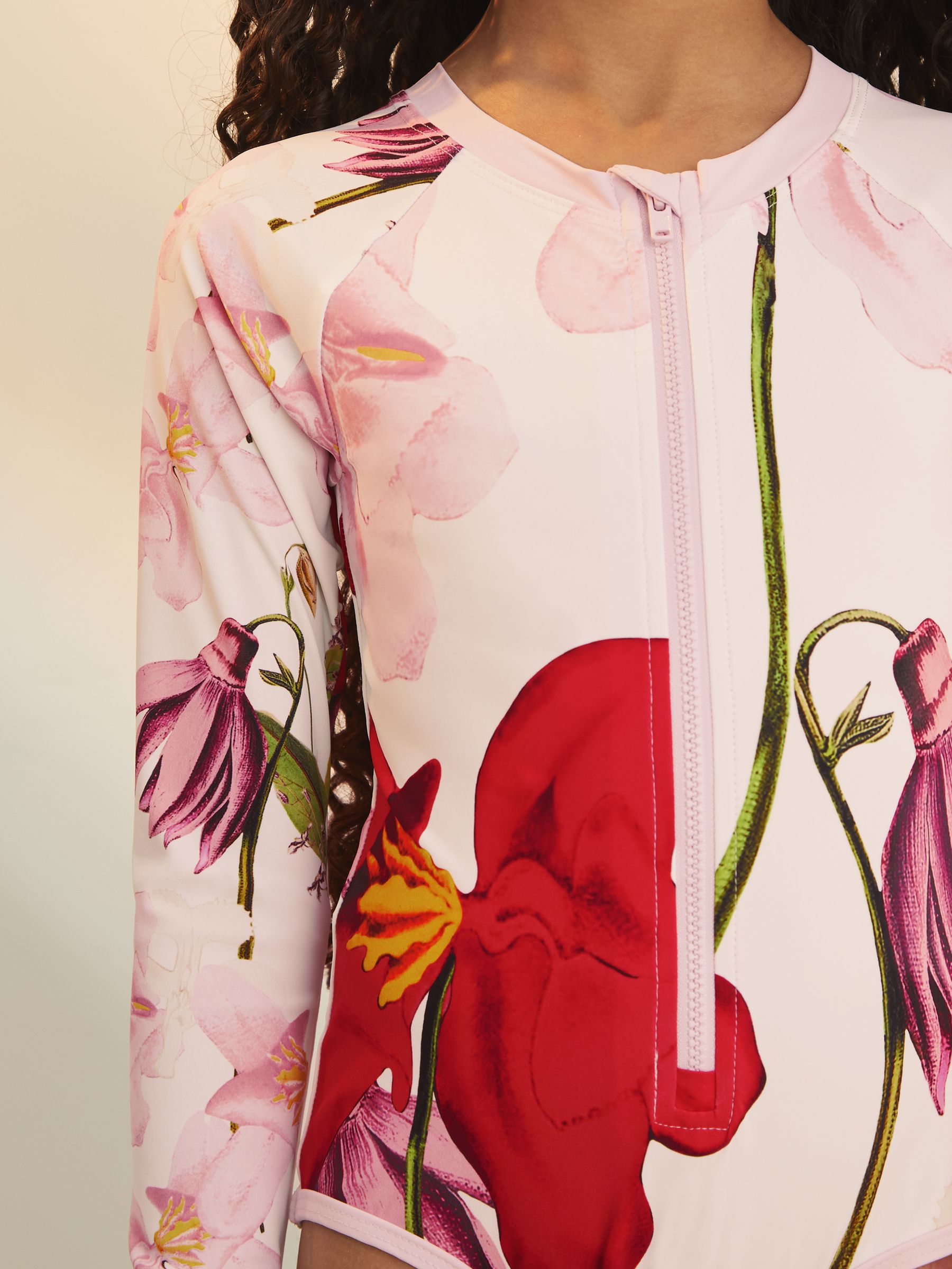 4-9 yrs Reiss | NYBG Long-Sleeve Swimsuit in Ivory