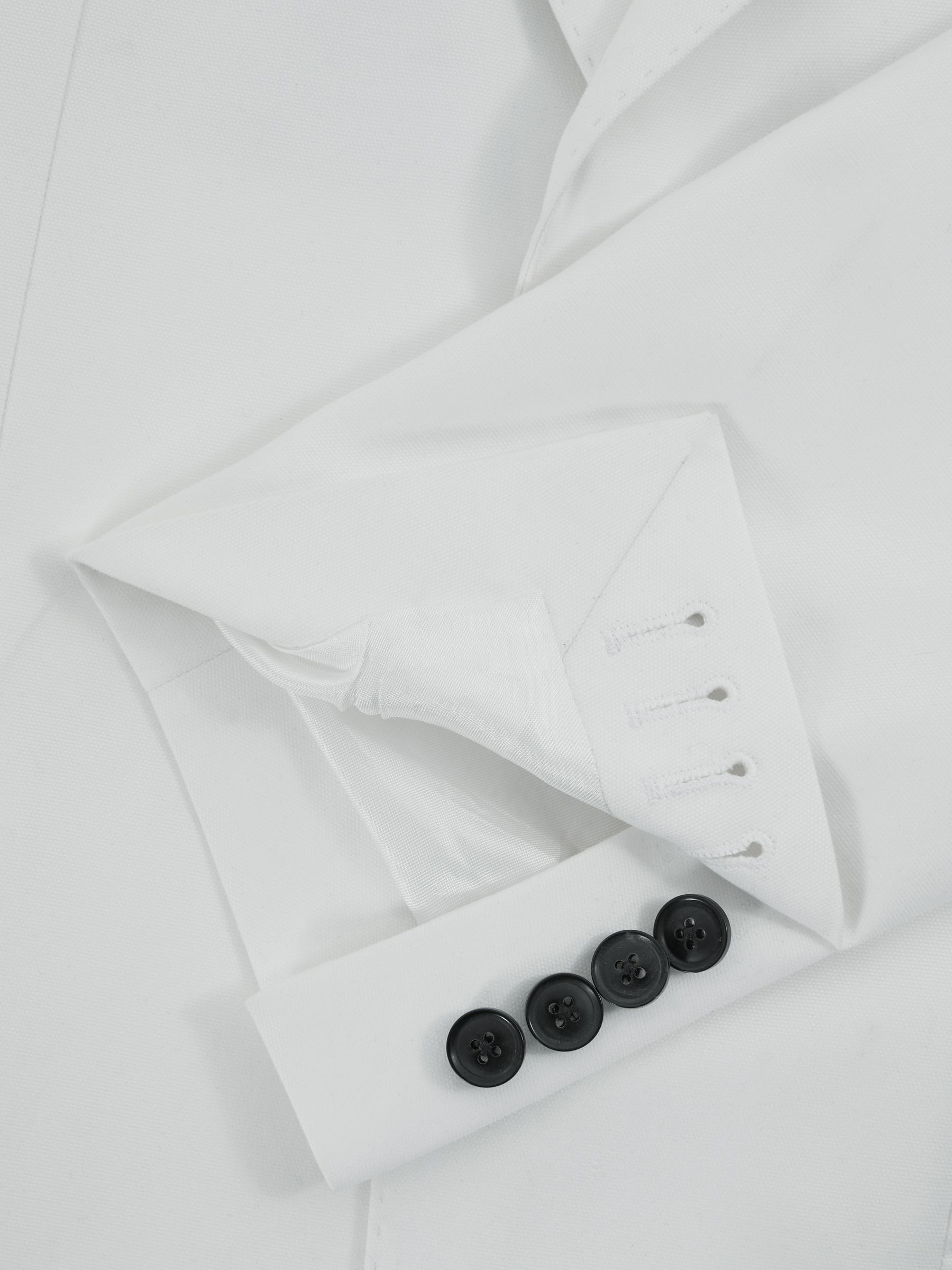 Atelier Sea Island Cotton Slim Fit Single Breasted Blazer in White