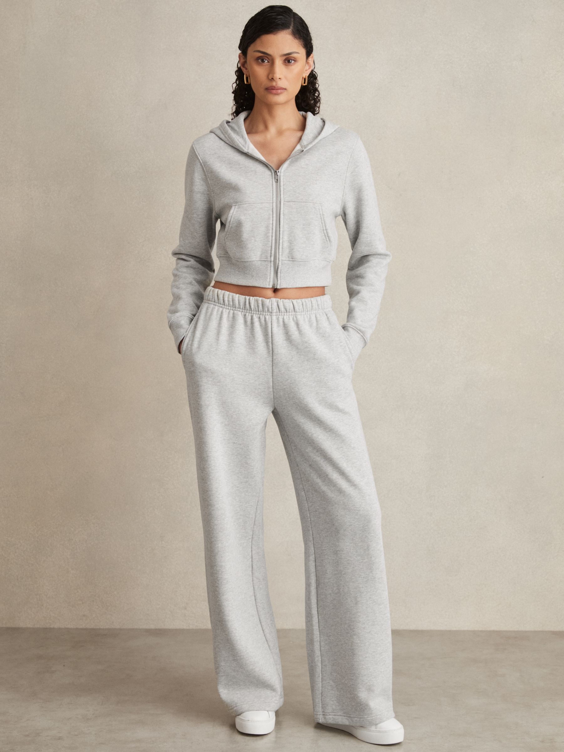 Good American Wide-Leg Joggers in Heather Grey