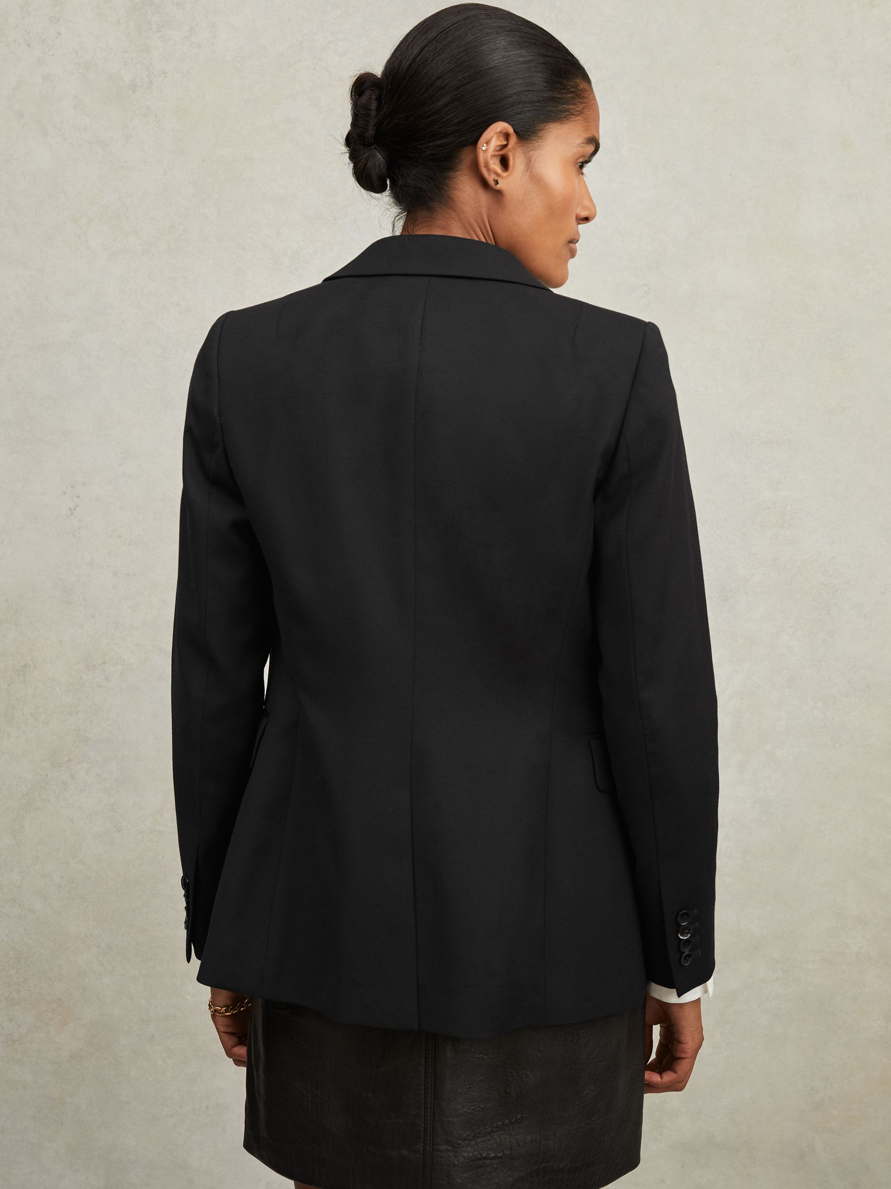 Petite Single Breasted Suit Blazer in Black