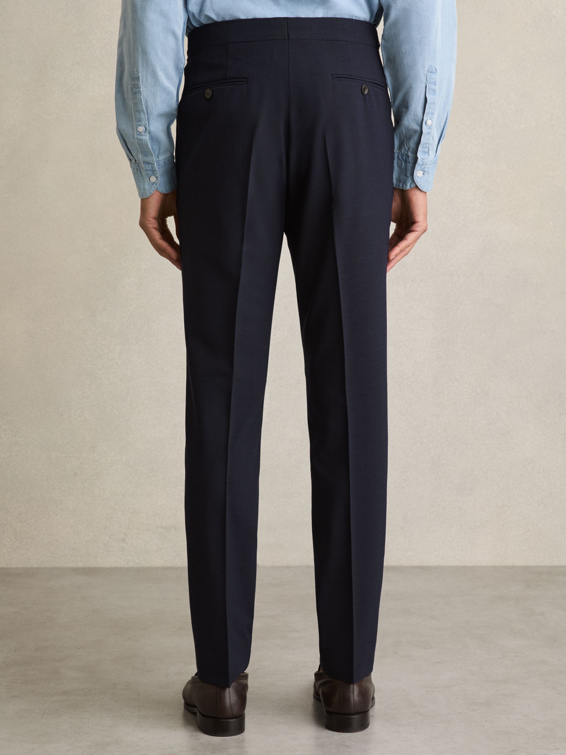 Slim Fit Side Adjuster Trousers in Navy