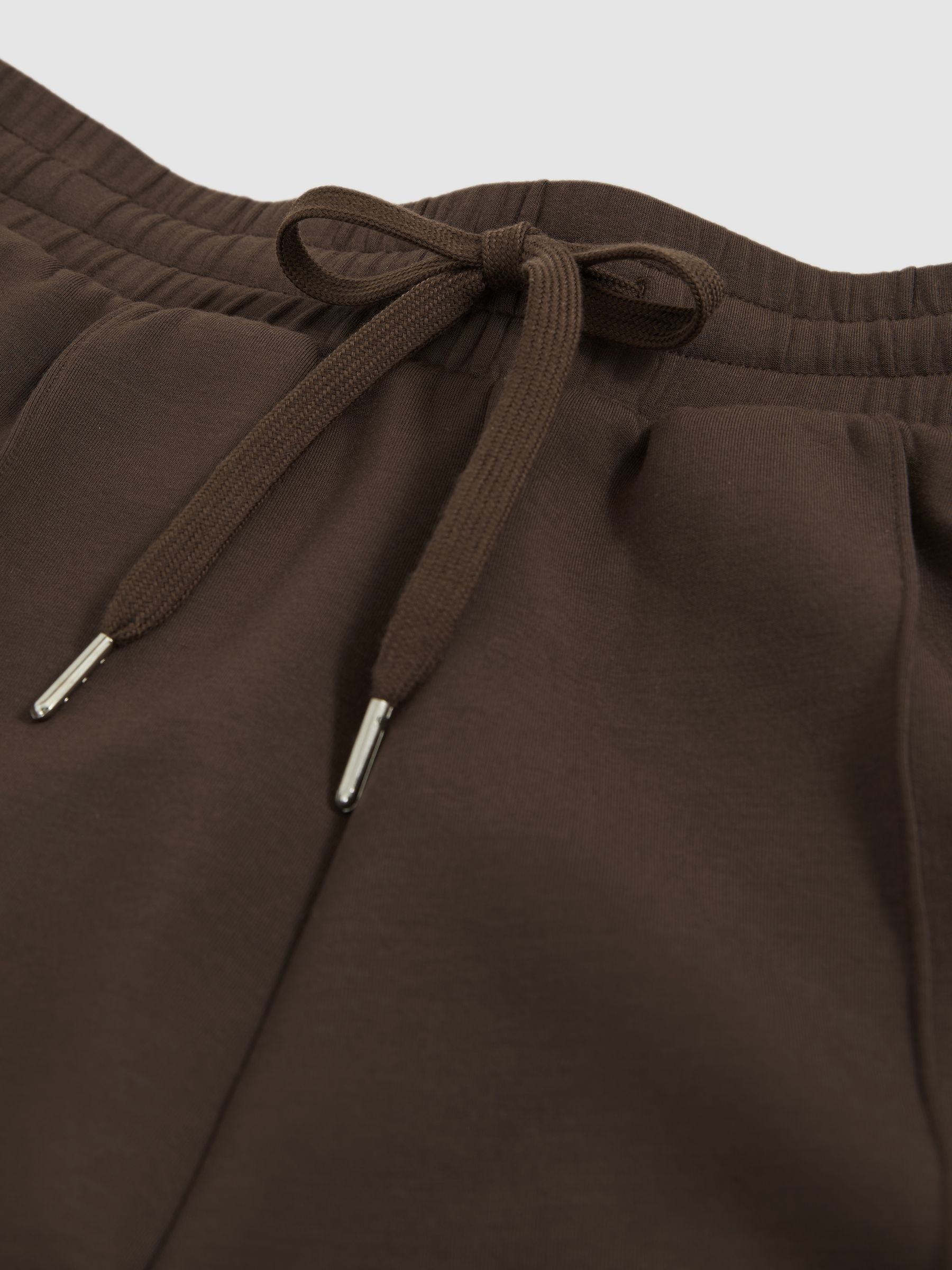 Interlock Drawstring Sweat Shorts in Chocolate