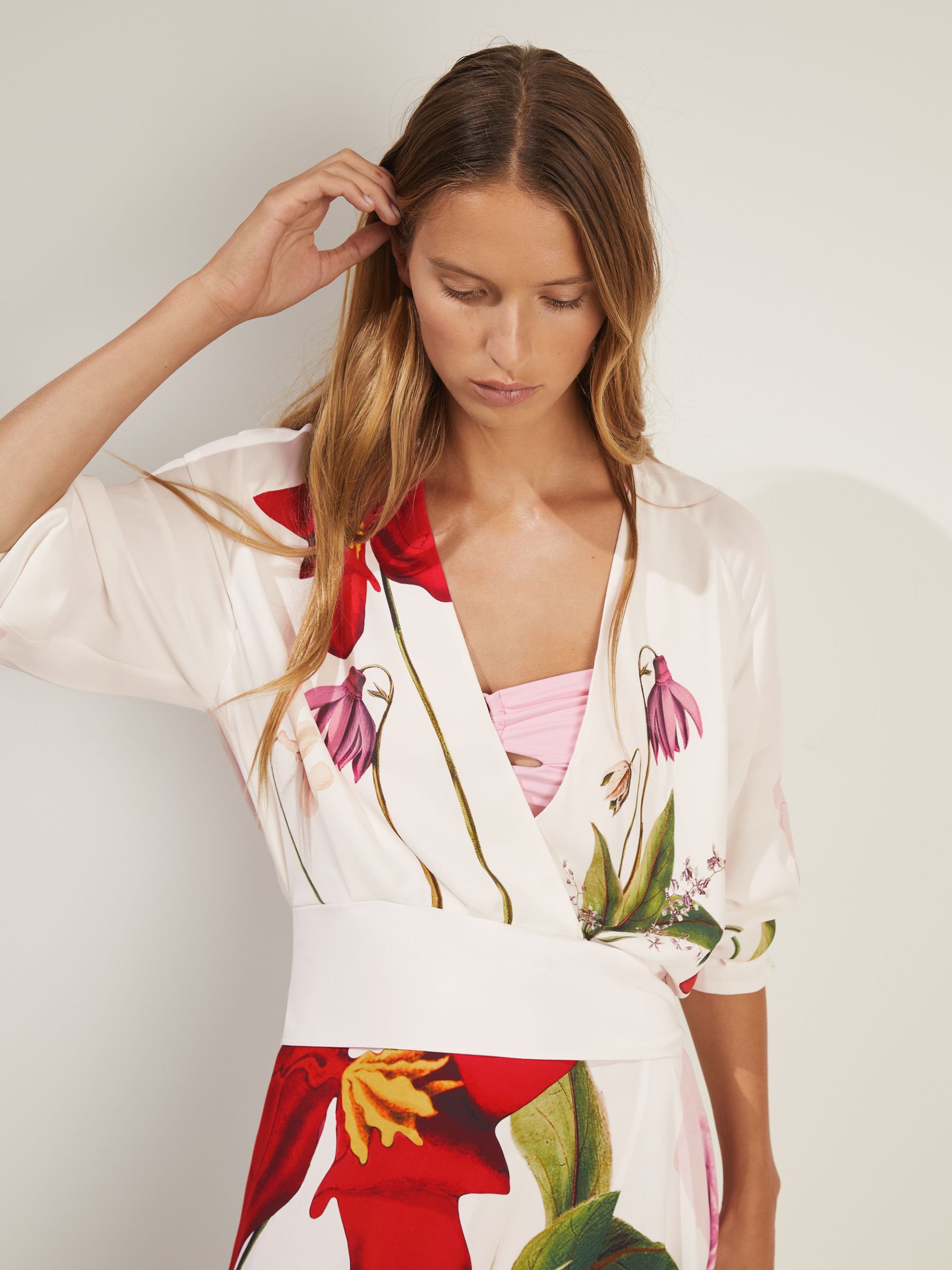 Reiss | NYBG Floral-Print Maxi Dress in Ivory